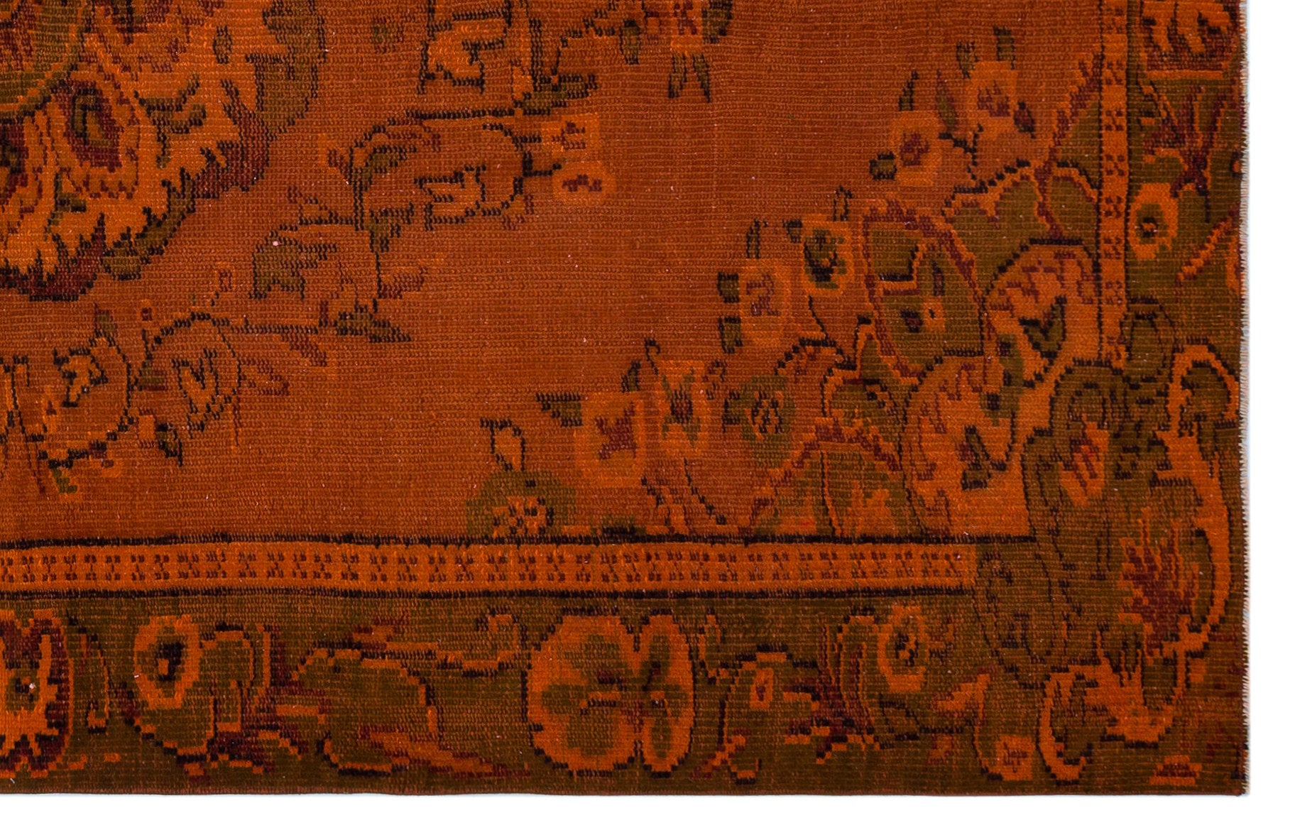 Orange Over Dyed Vintage Rug 5'7'' x 8'6'' ft 170 x 259 cm