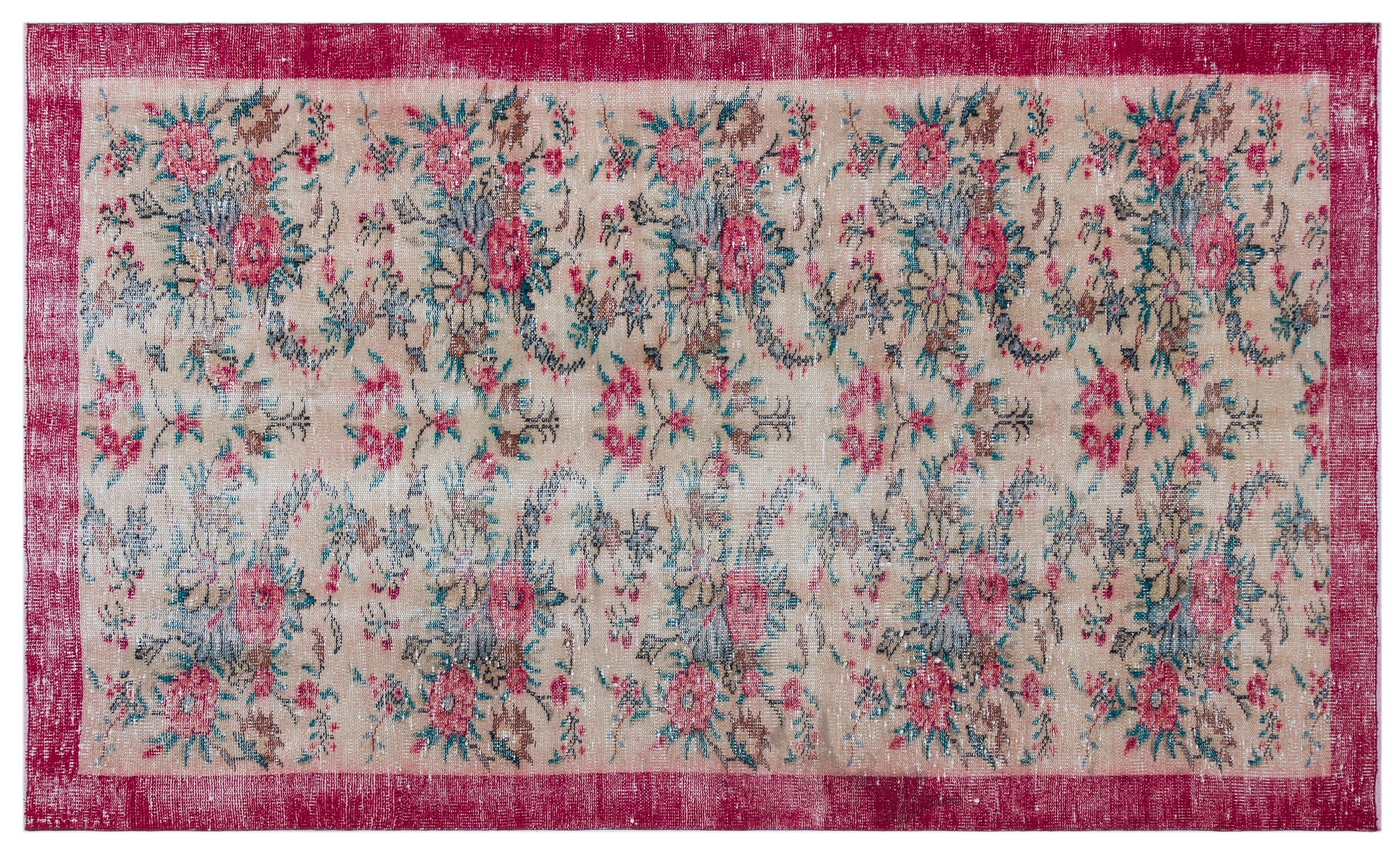 Retro Over Dyed Vintage Rug 4'11'' x 8'5'' ft 151 x 256 cm