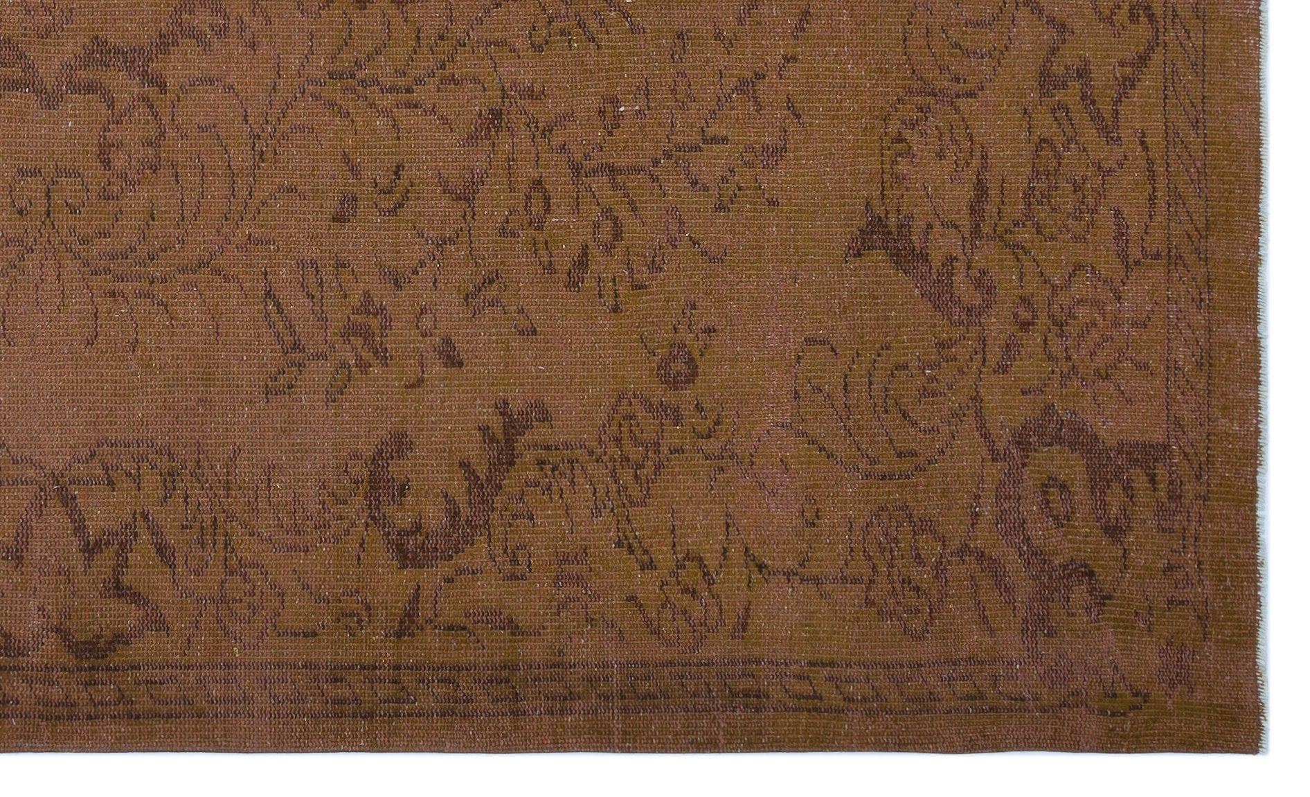 Brown Over Dyed Vintage Rug 5'3'' x 8'11'' ft 160 x 271 cm