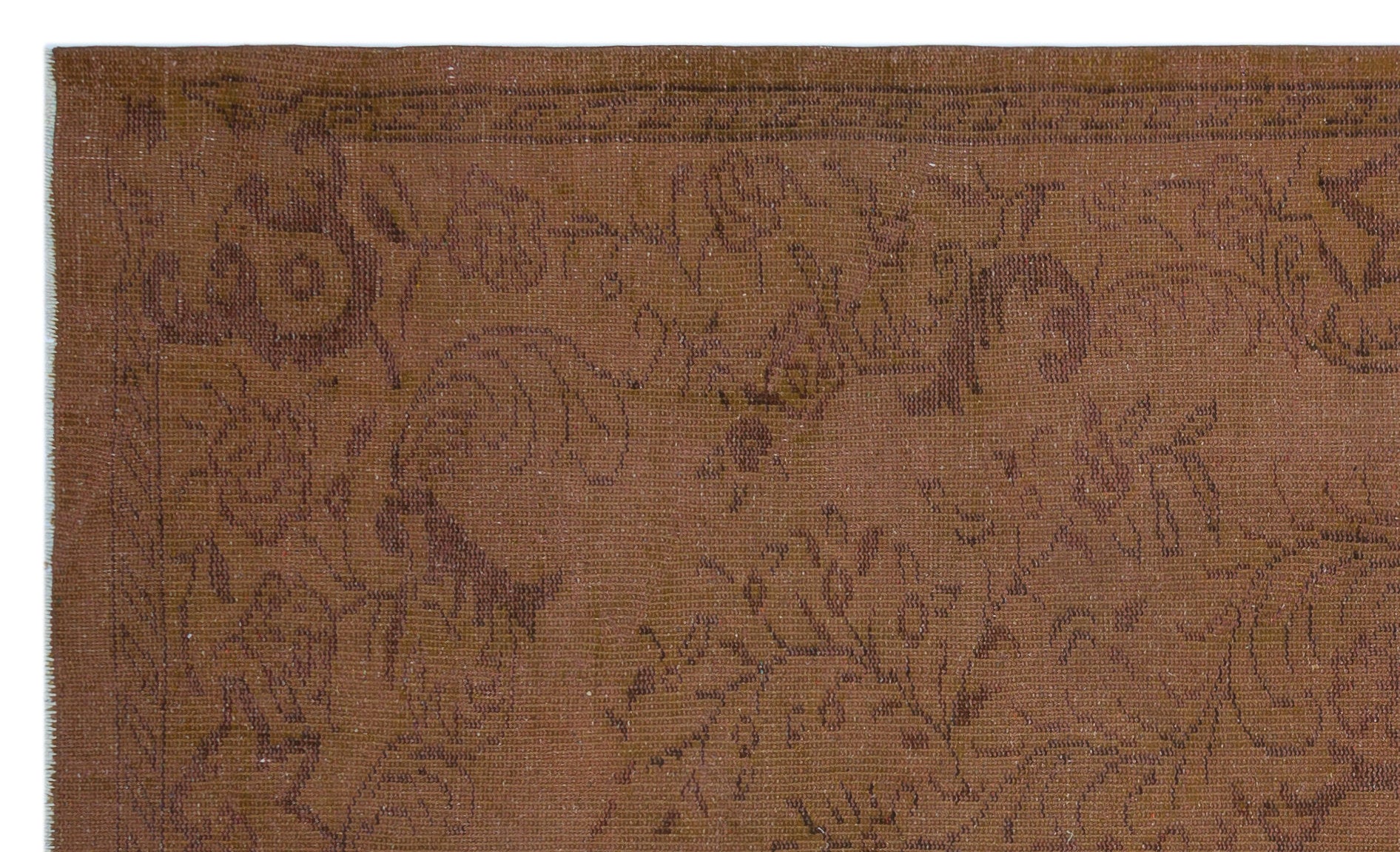 Brown Over Dyed Vintage Rug 5'3'' x 8'11'' ft 160 x 271 cm