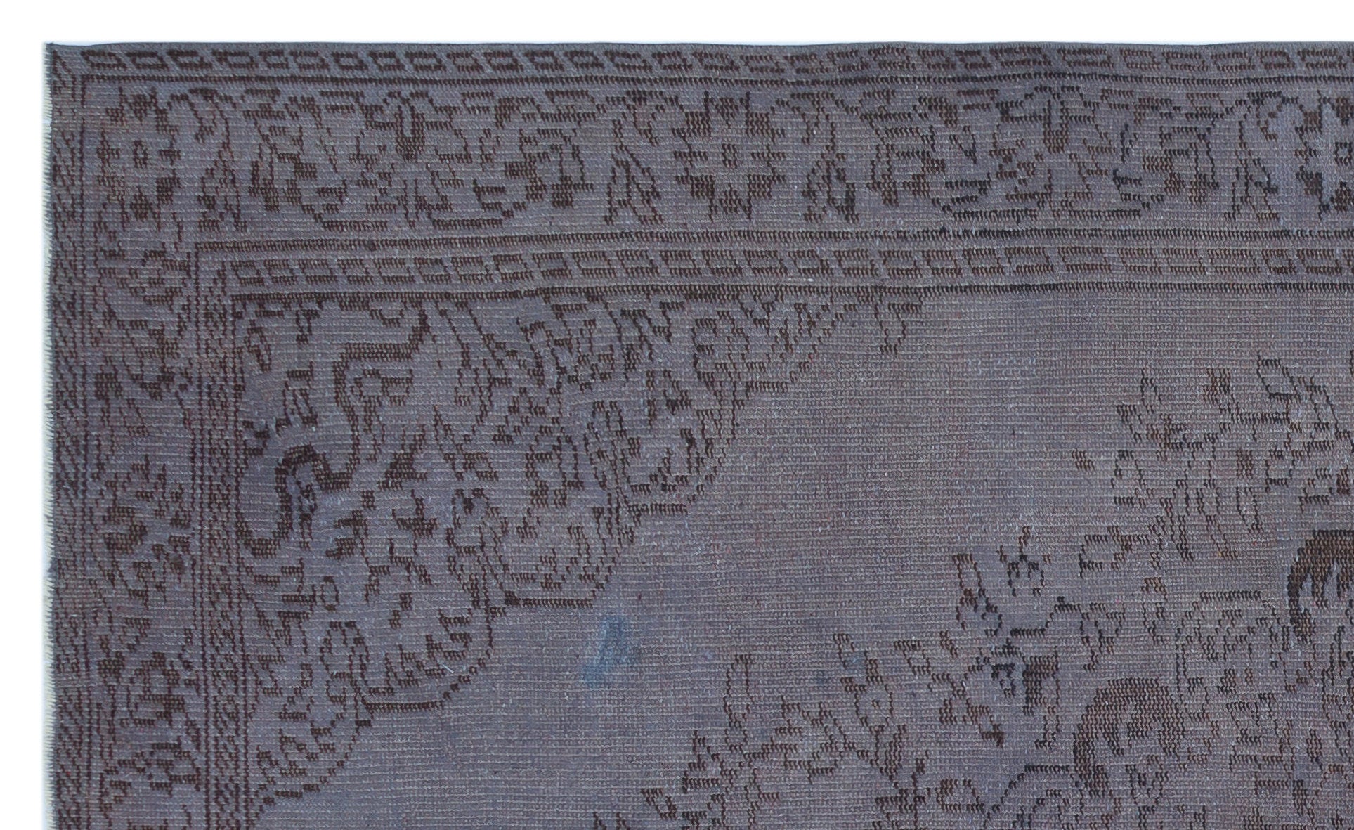 Gray Over Dyed Vintage Rug 5'5'' x 8'10'' ft 165 x 268 cm