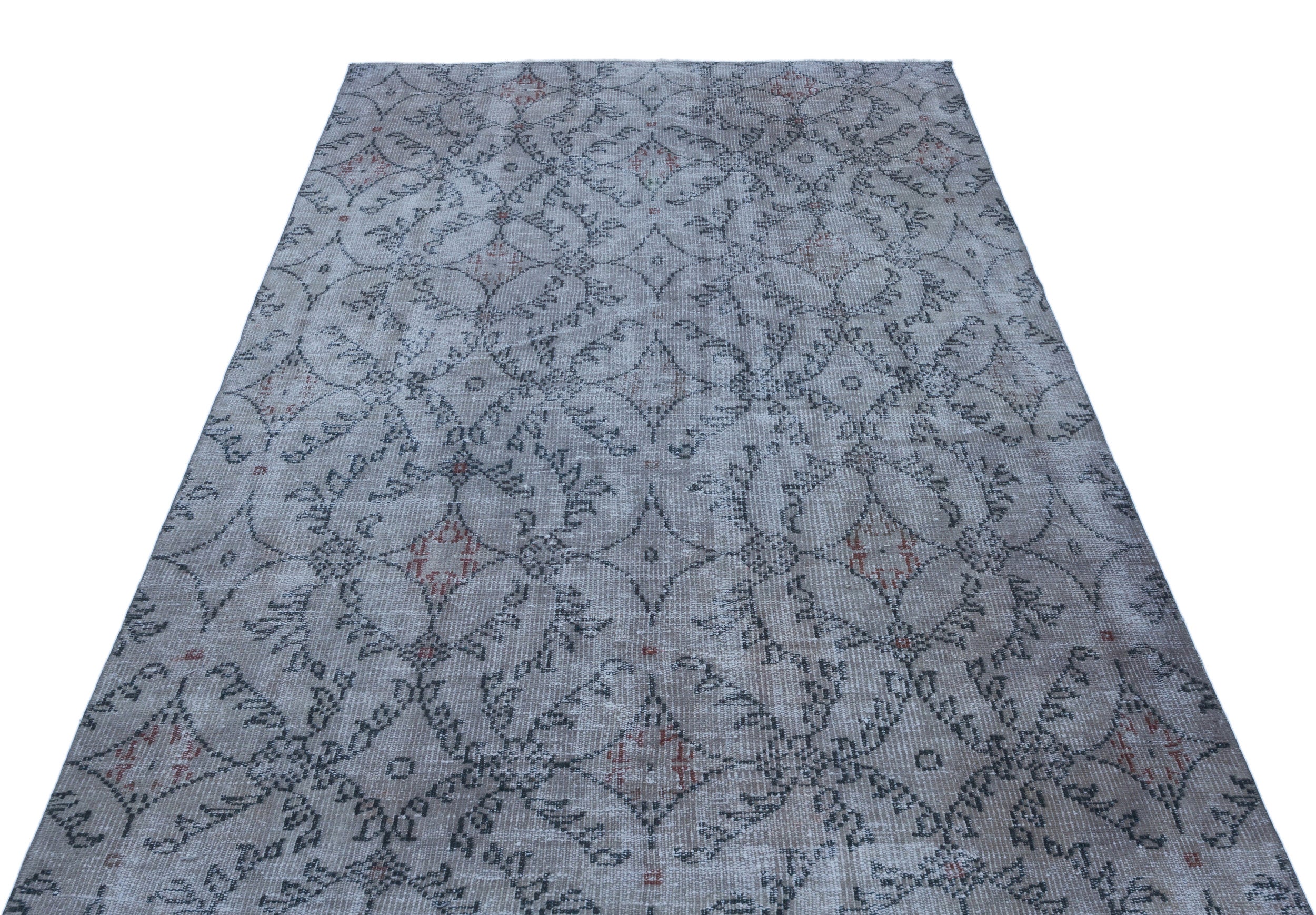 Blue Over Dyed Vintage Rug 5'1'' x 8'6'' ft 156 x 258 cm