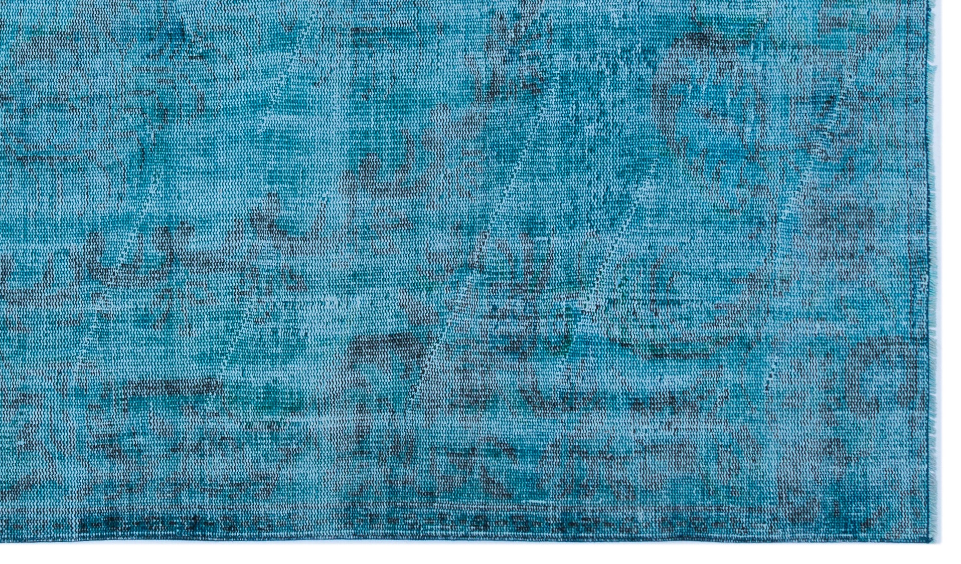 Turquoise Over Dyed Vintage Rug 5'3'' x 8'11'' ft 160 x 272 cm