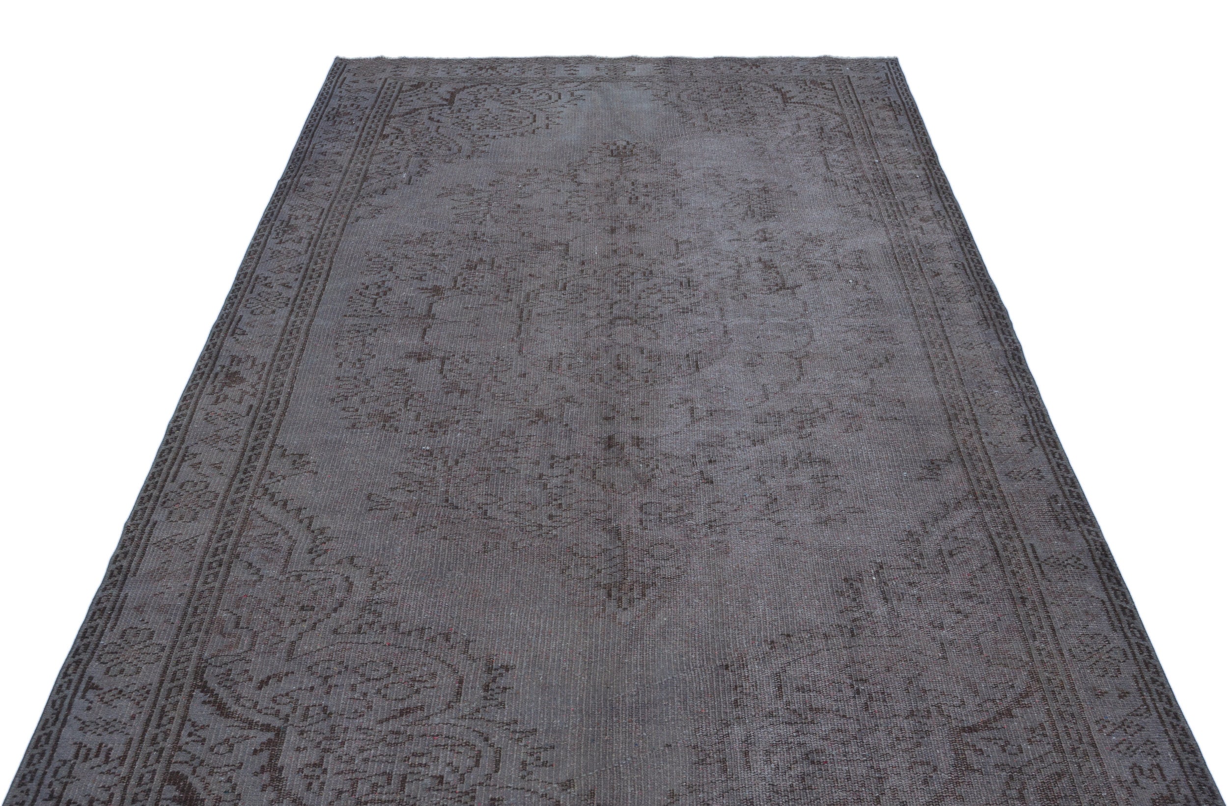 Gray Over Dyed Vintage Rug 5'6'' x 8'8'' ft 168 x 265 cm