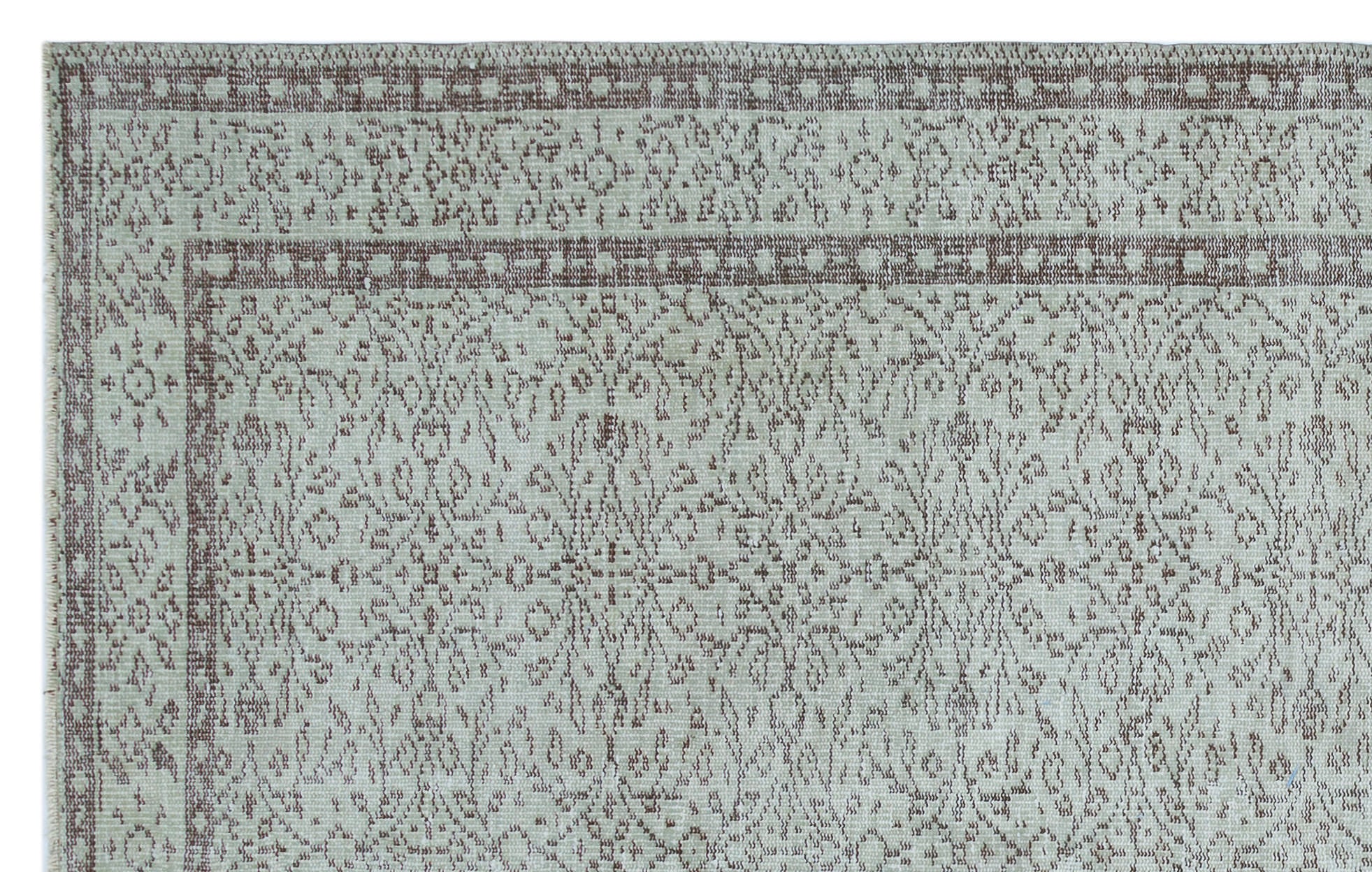 Gray Over Dyed Vintage Rug 5'8'' x 9'0'' ft 173 x 275 cm