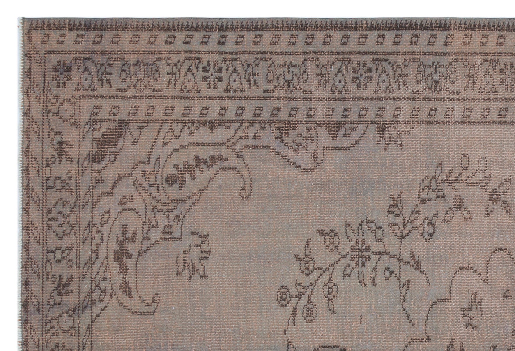 Gray Over Dyed Vintage Rug 5'7'' x 8'2'' ft 169 x 248 cm