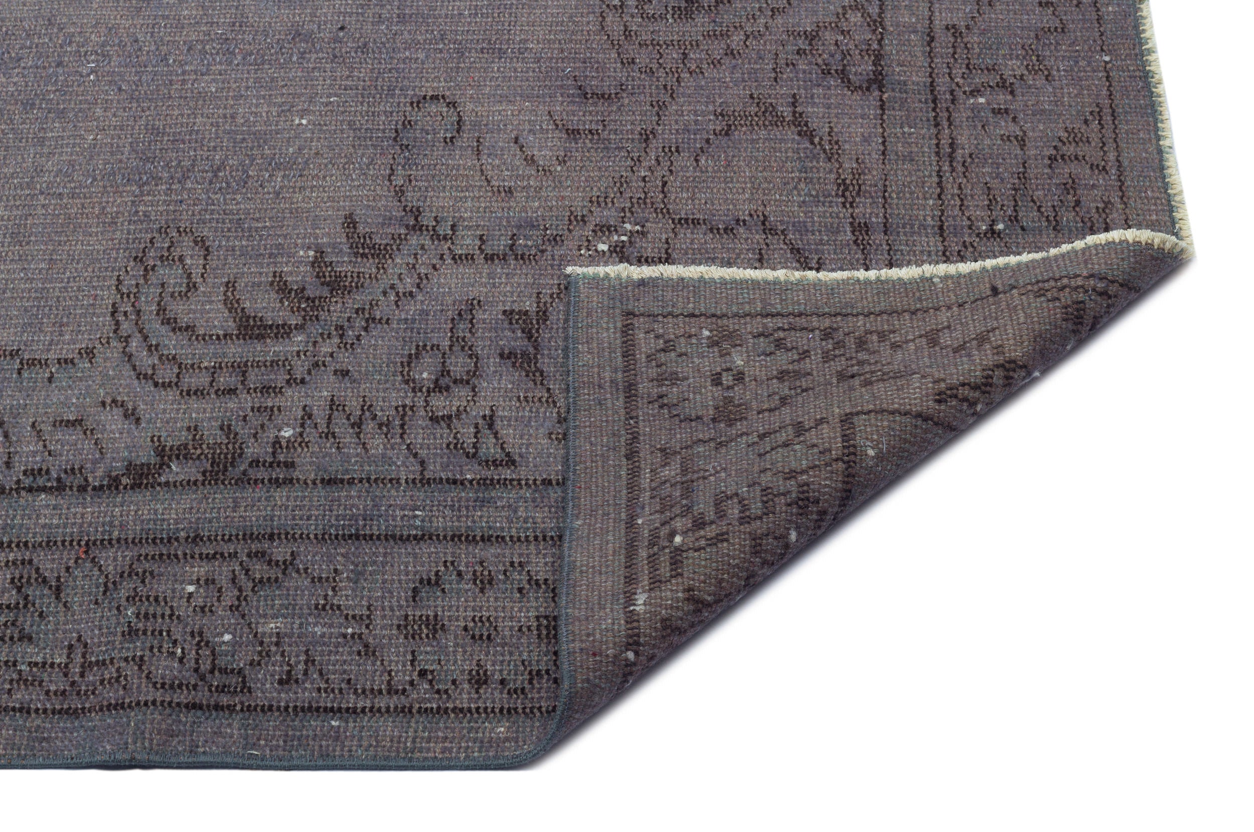 Gray Over Dyed Vintage Rug 5'7'' x 9'8'' ft 170 x 294 cm