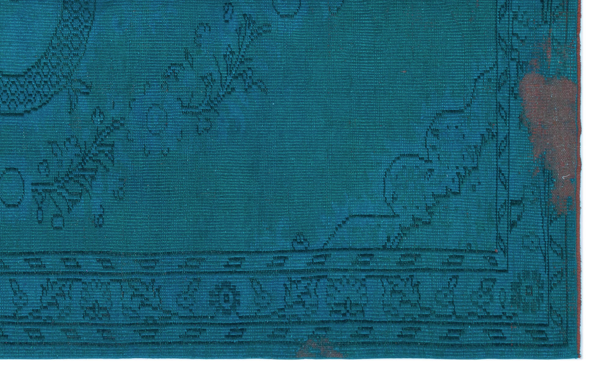 Turquoise Over Dyed Vintage Rug 5'7'' x 8'11'' ft 170 x 273 cm