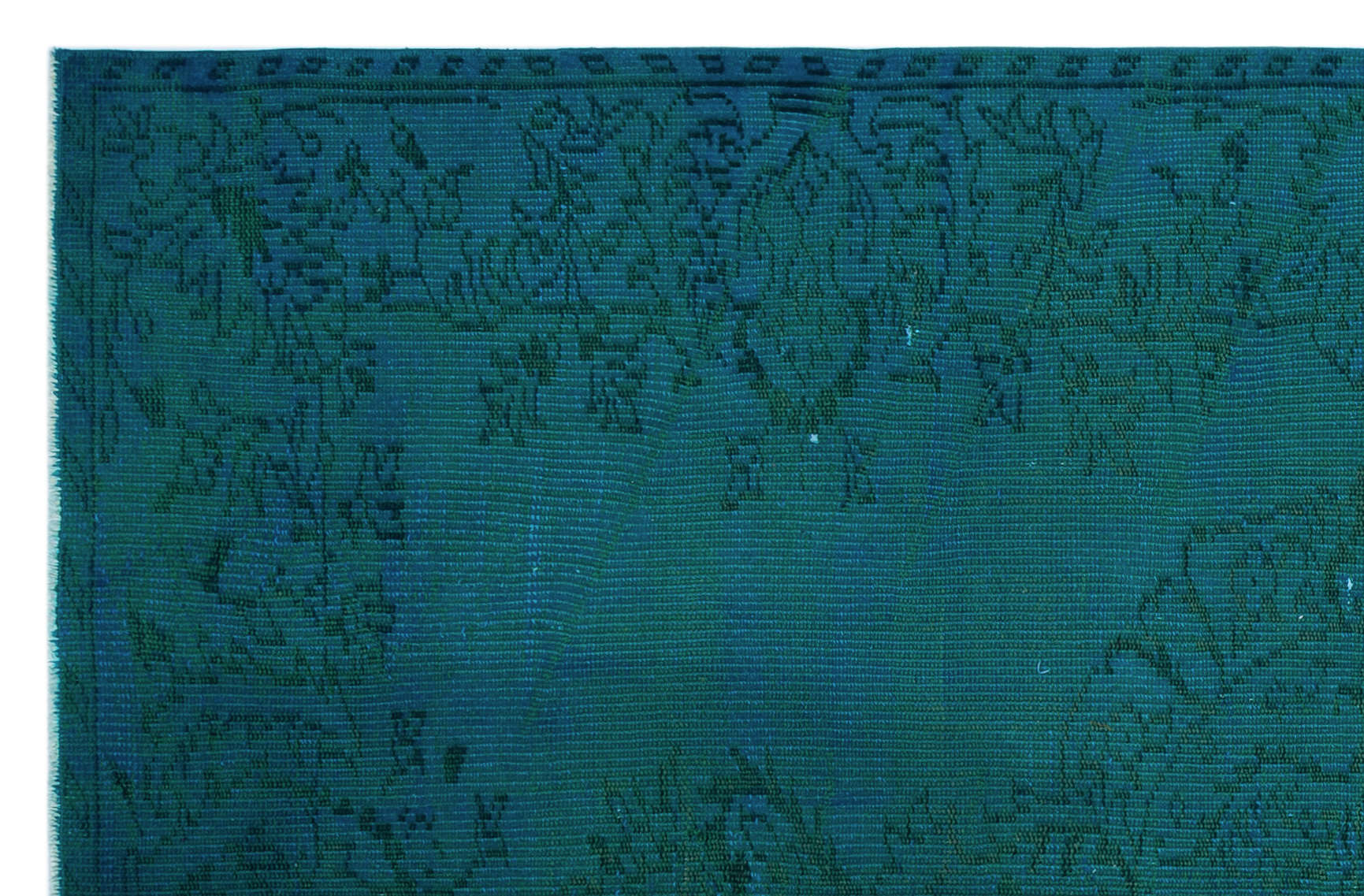 Turquoise Over Dyed Vintage Rug 5'3'' x 7'10'' ft 161 x 240 cm