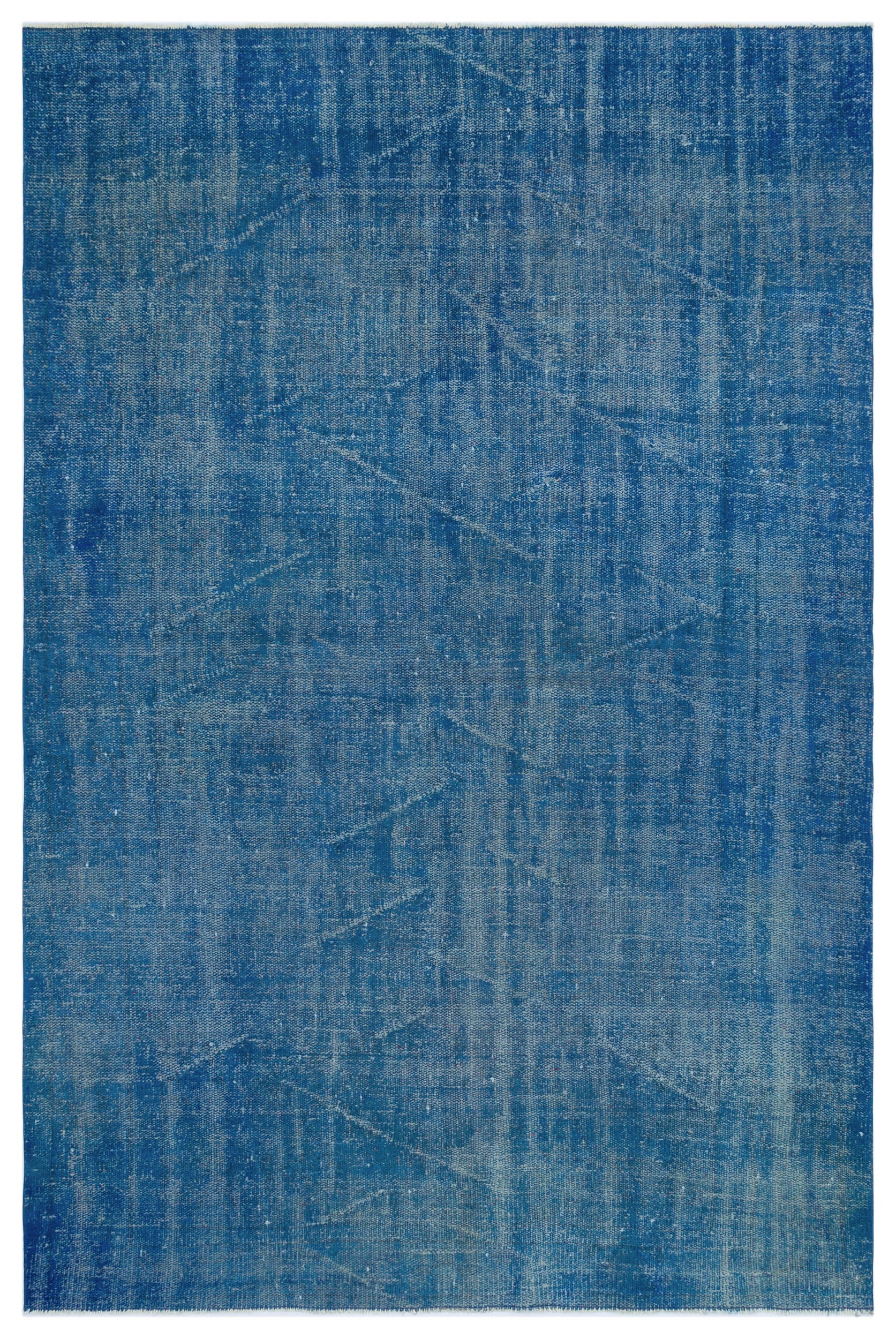 Blue Over Dyed Vintage Rug 5'7'' x 8'4'' ft 170 x 254 cm