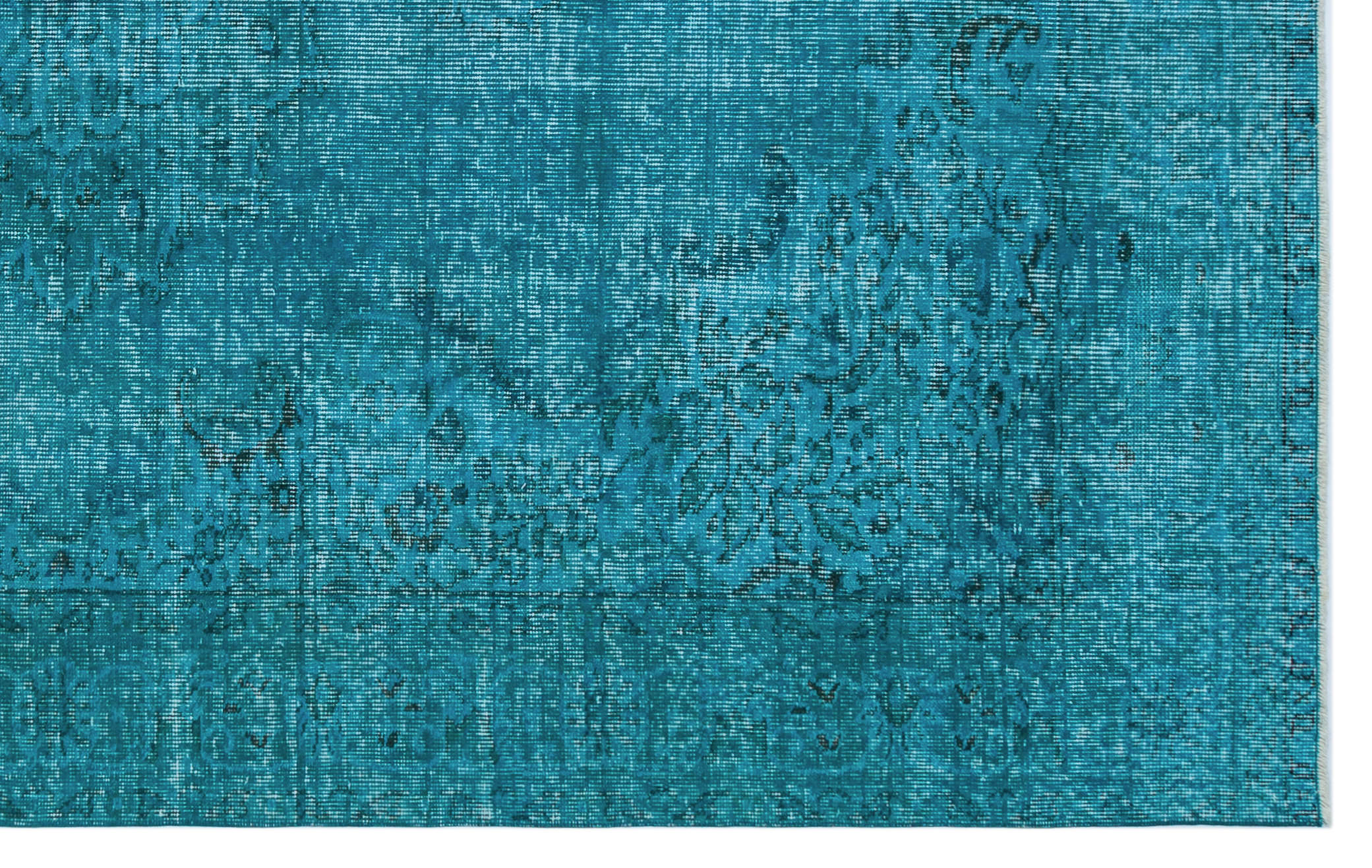 Turquoise Over Dyed Vintage Rug 6'1'' x 9'7'' ft 185 x 292 cm