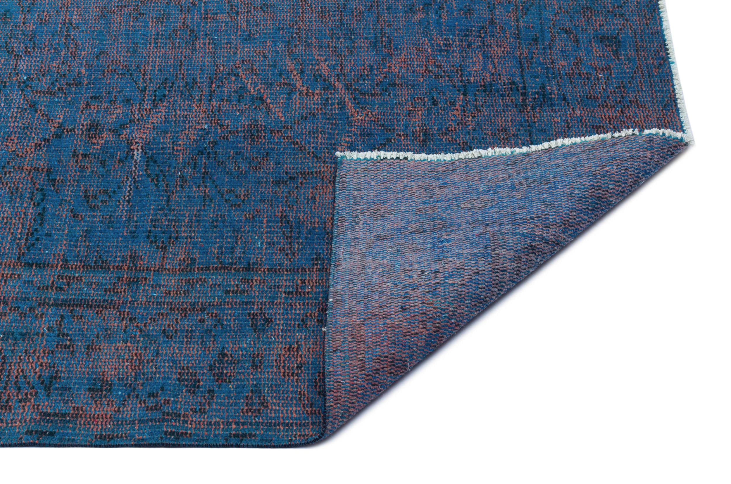 Blue Over Dyed Vintage Rug 5'1'' x 8'4'' ft 155 x 255 cm
