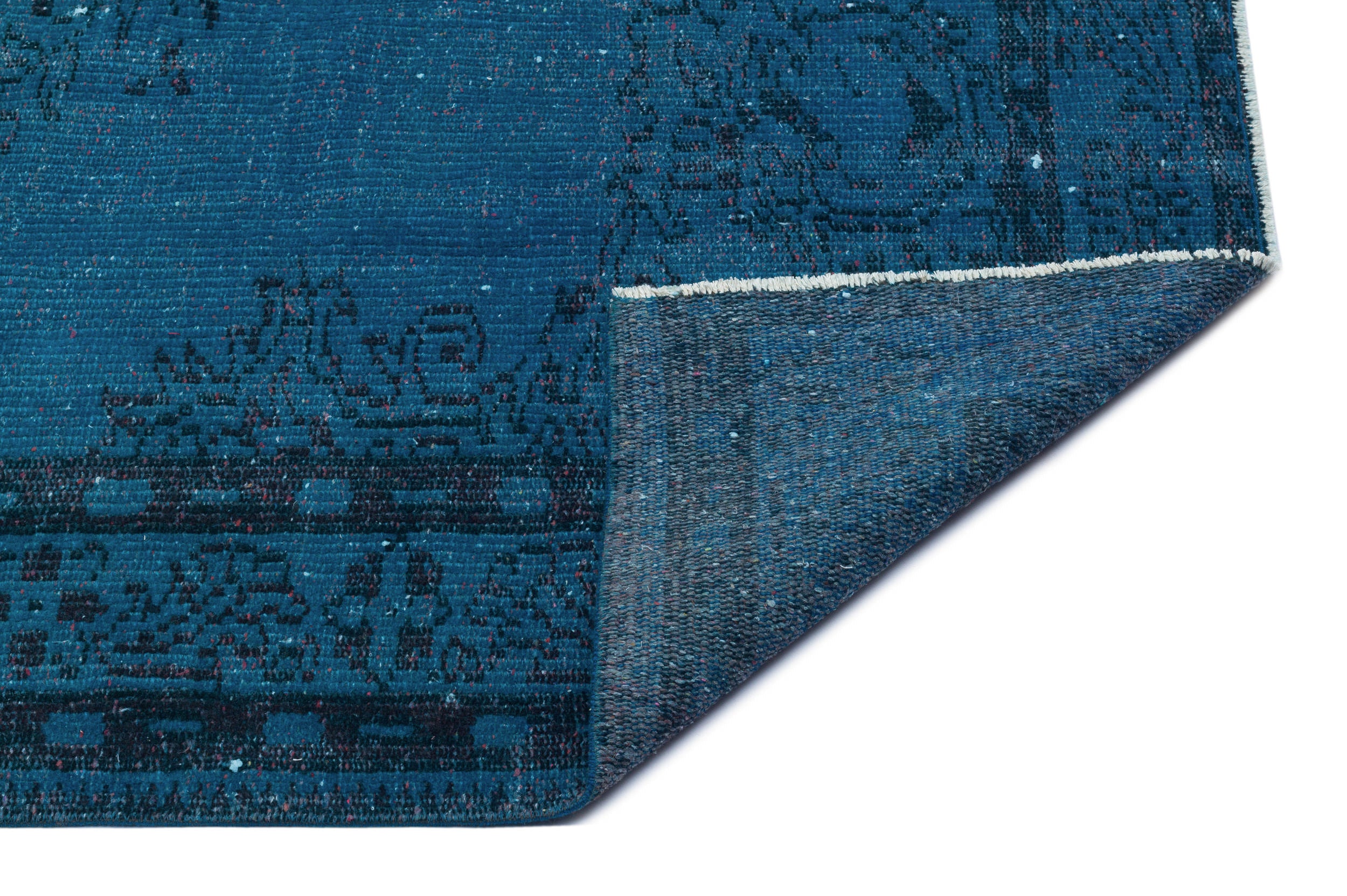 Turquoise Over Dyed Vintage Rug 5'7'' x 8'8'' ft 169 x 263 cm