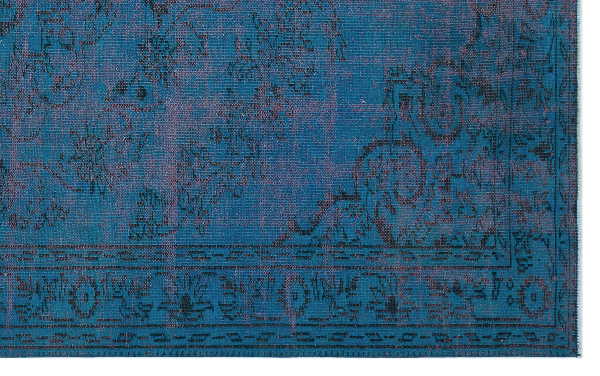 Turquoise Over Dyed Vintage Rug 5'10'' x 9'5'' ft 178 x 288 cm