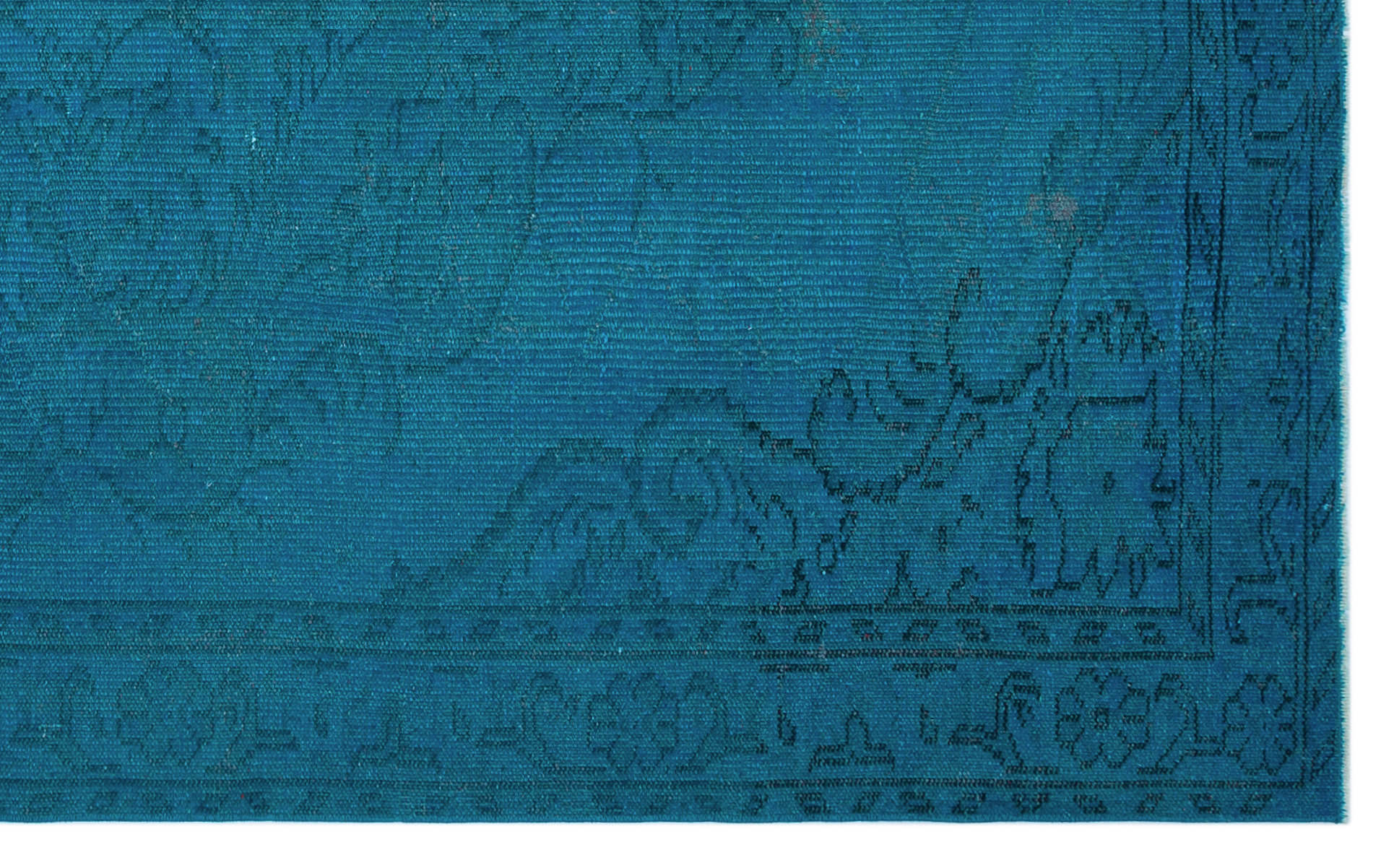 Turquoise Over Dyed Vintage Rug 5'8'' x 8'11'' ft 172 x 272 cm