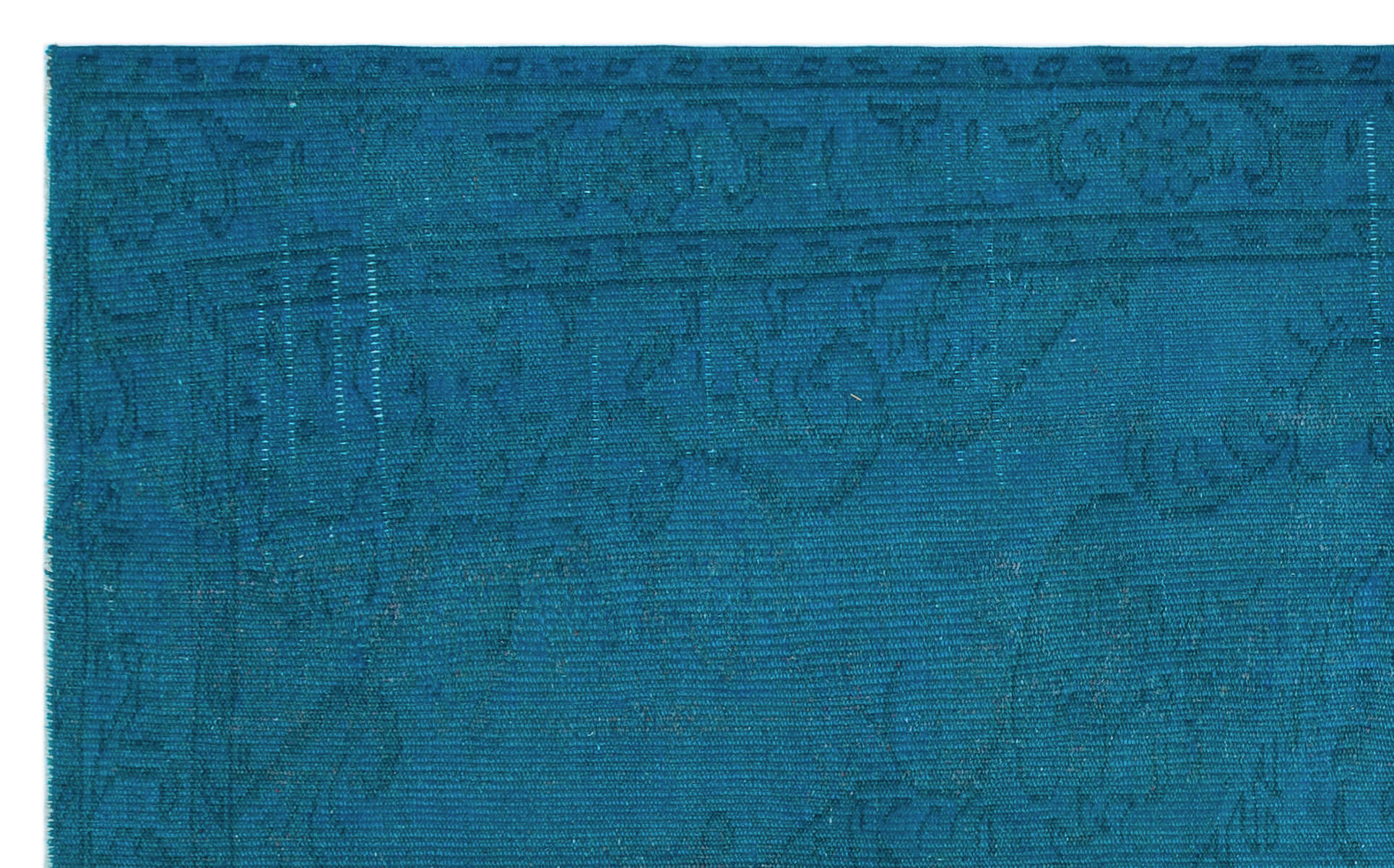 Turquoise Over Dyed Vintage Rug 5'8'' x 8'11'' ft 172 x 272 cm