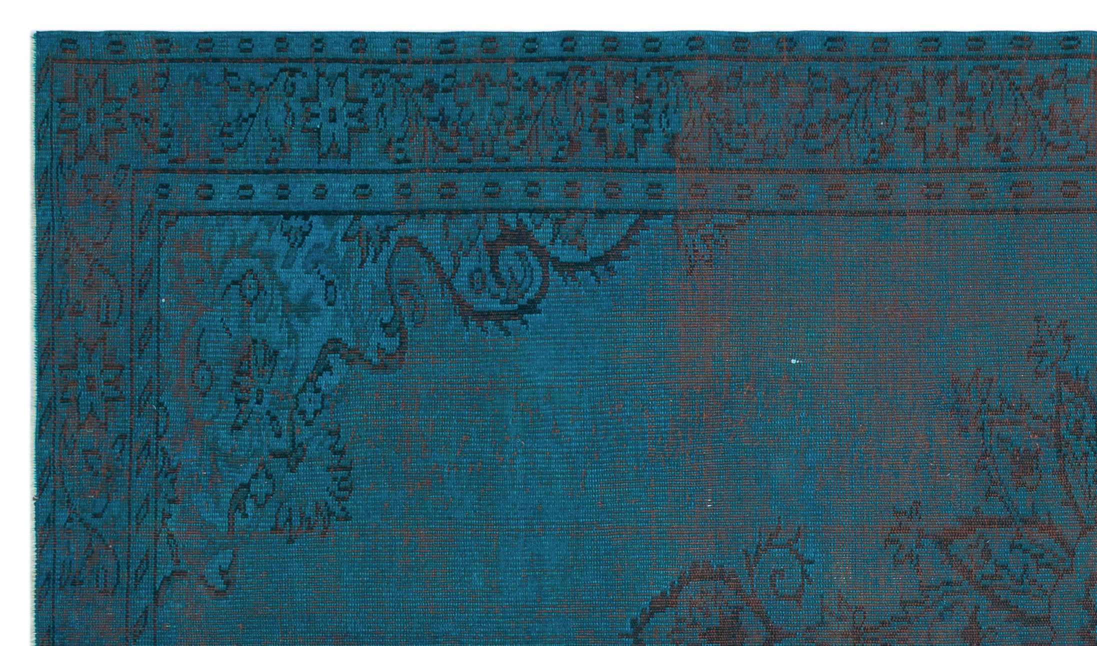 Turquoise Over Dyed Vintage Rug 6'4'' x 10'2'' ft 192 x 310 cm