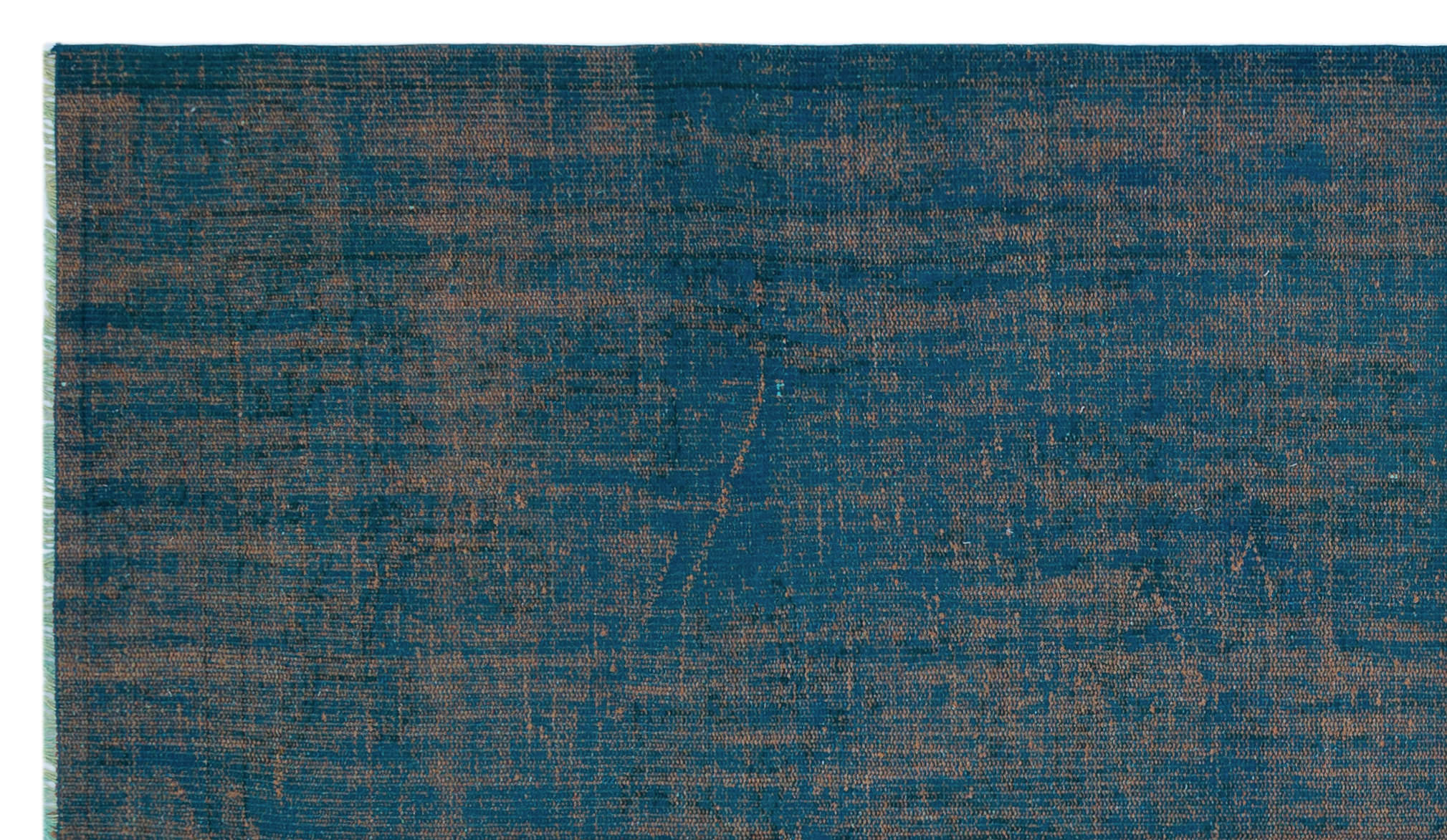 Turquoise Over Dyed Vintage Rug 5'5'' x 9'4'' ft 164 x 285 cm