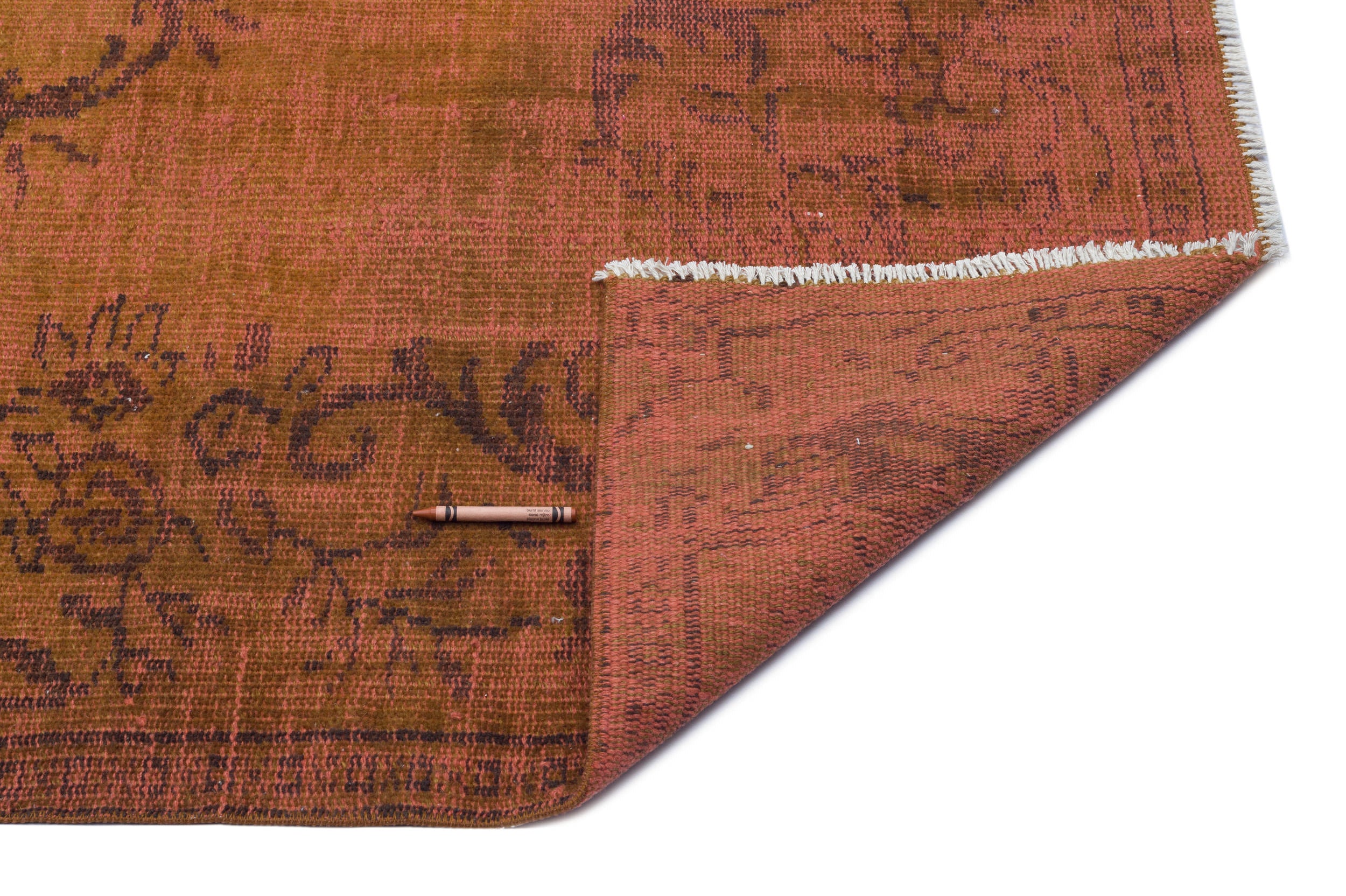 Brown Over Dyed Vintage Rug 5'2'' x 9'3'' ft 158 x 282 cm