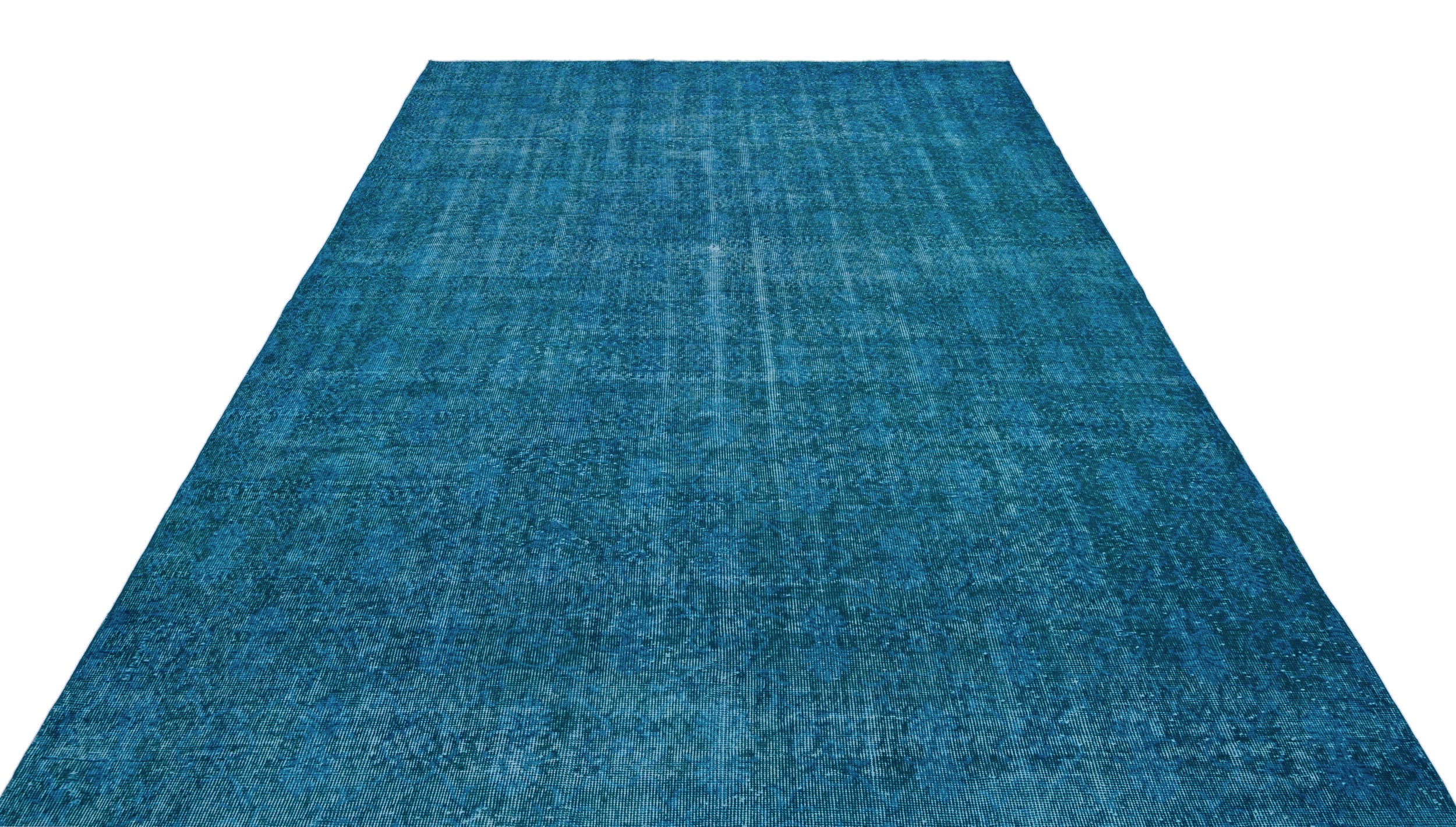 Turquoise Over Dyed Vintage Rug 7'1'' x 10'11'' ft 216 x 334 cm