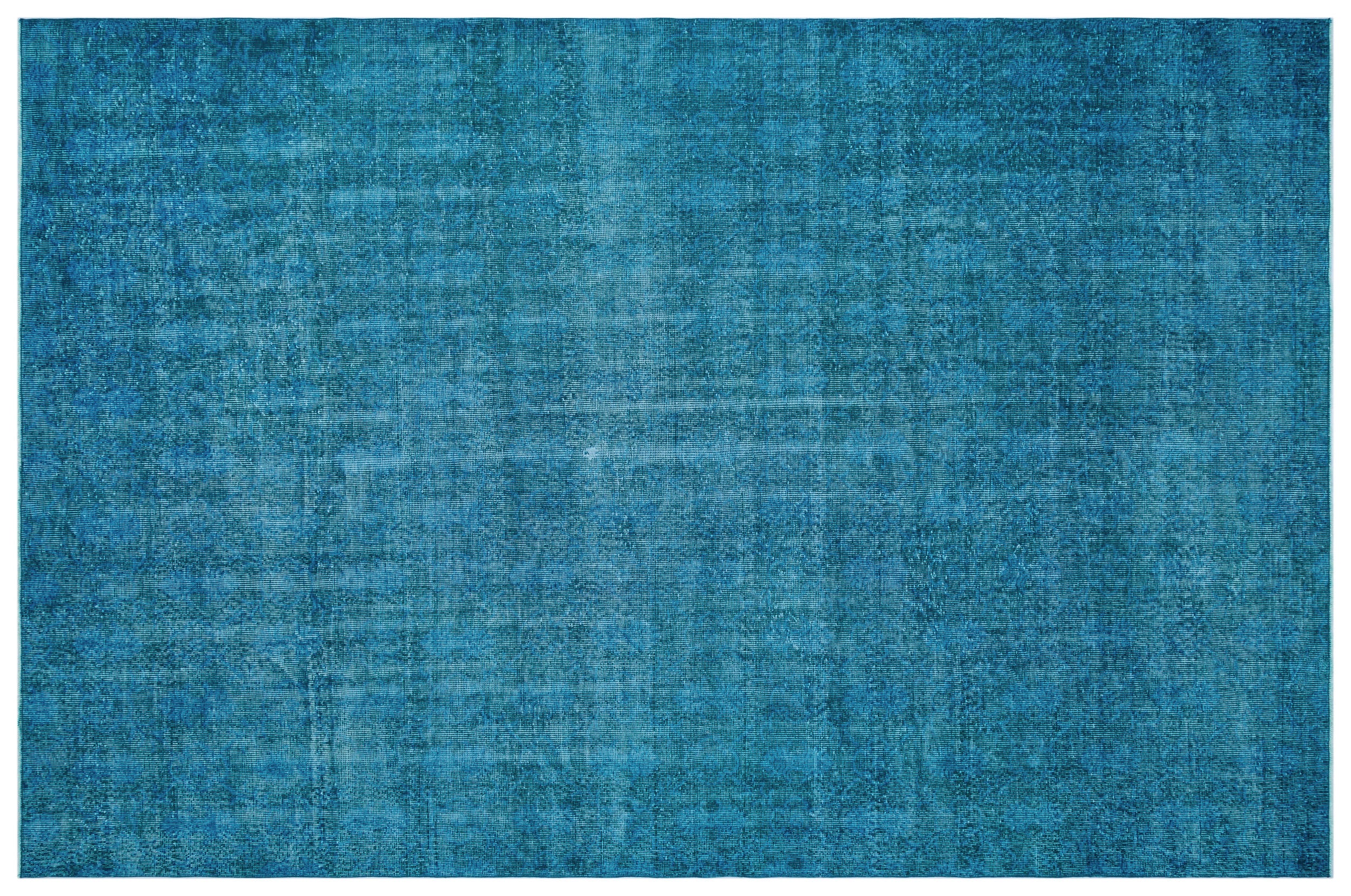 Turquoise Over Dyed Vintage Rug 7'1'' x 10'11'' ft 216 x 334 cm