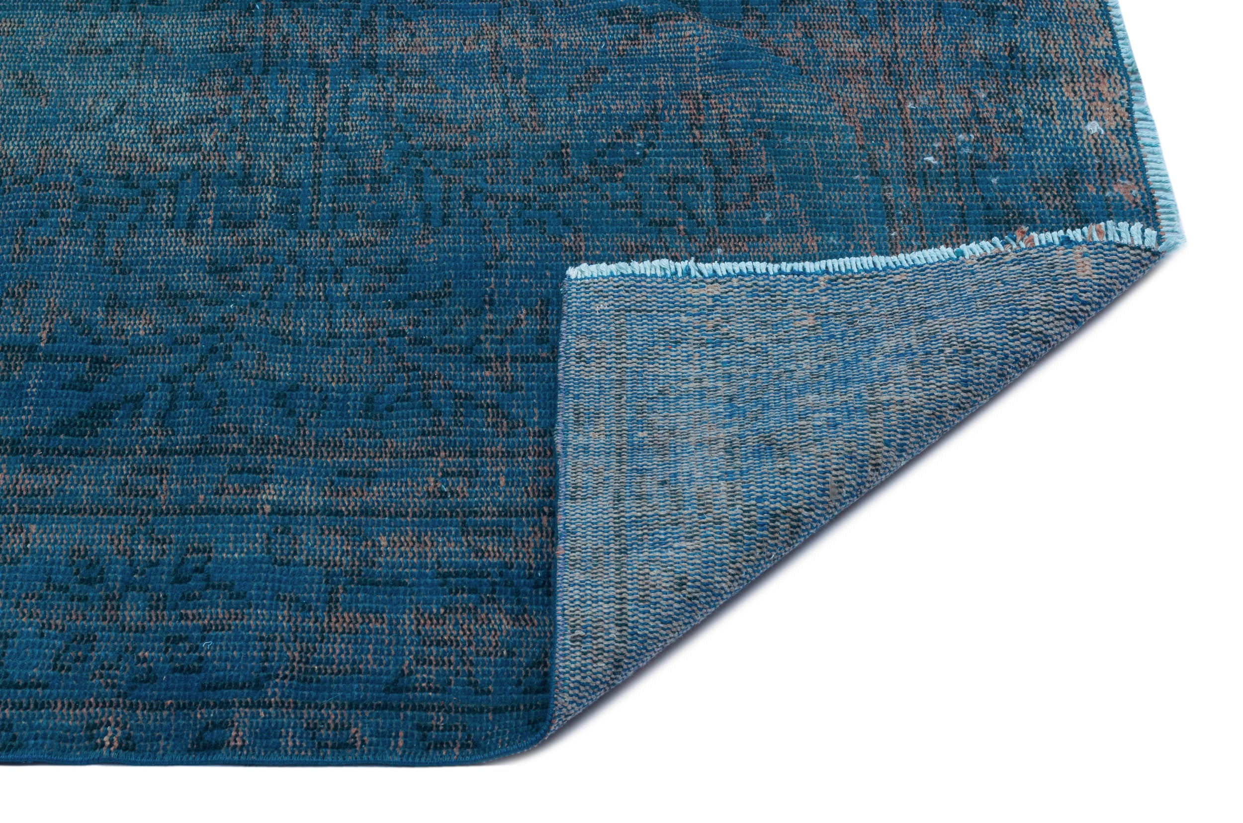 Turquoise Over Dyed Vintage Rug 5'4'' x 8'8'' ft 162 x 265 cm
