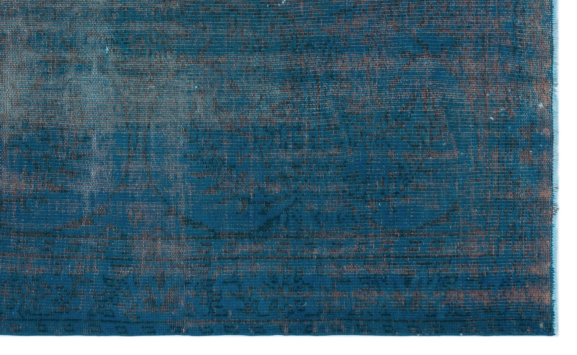 Turquoise Over Dyed Vintage Rug 5'4'' x 8'8'' ft 162 x 265 cm