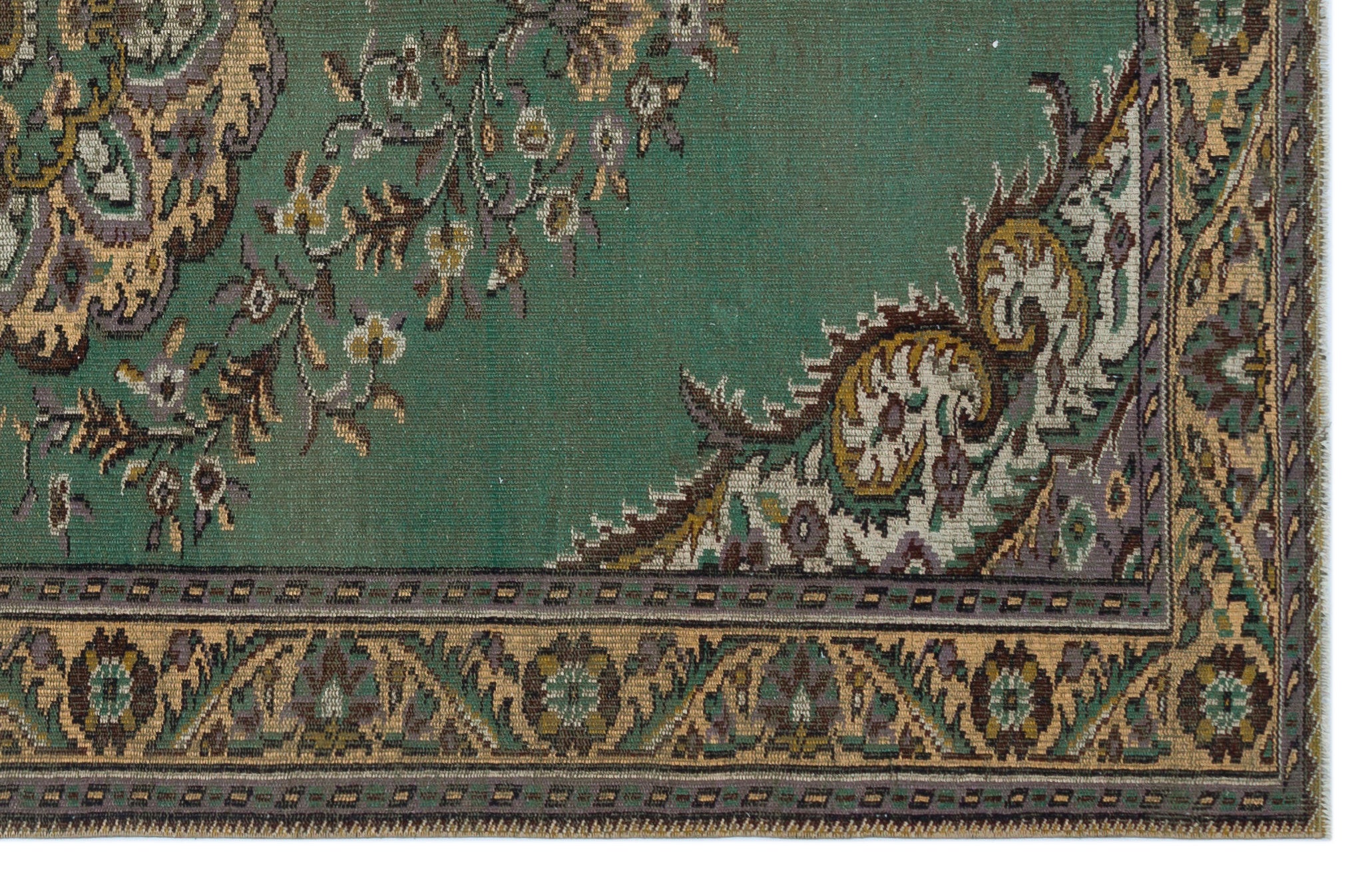 Green Over Dyed Vintage Rug 6'1'' x 9'7'' ft 186 x 292 cm