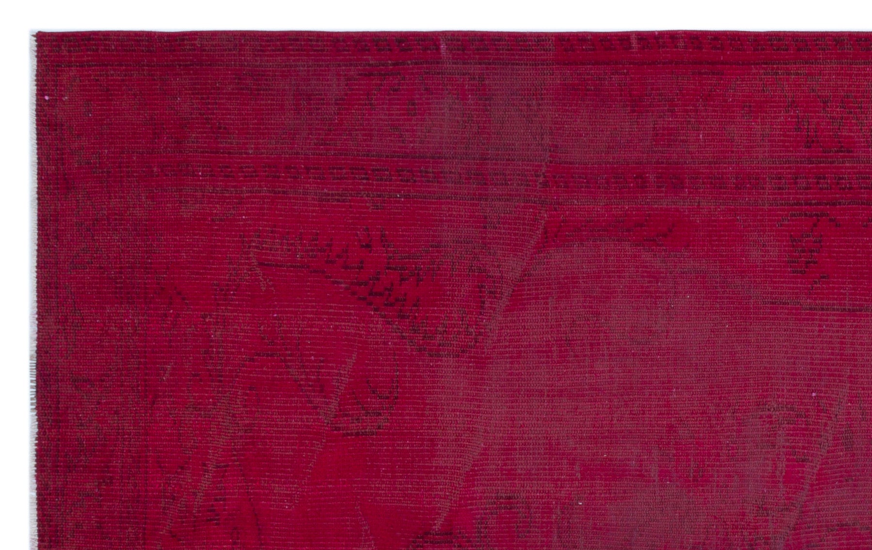 Red Over Dyed Vintage Rug 5'3'' x 8'3'' ft 159 x 252 cm