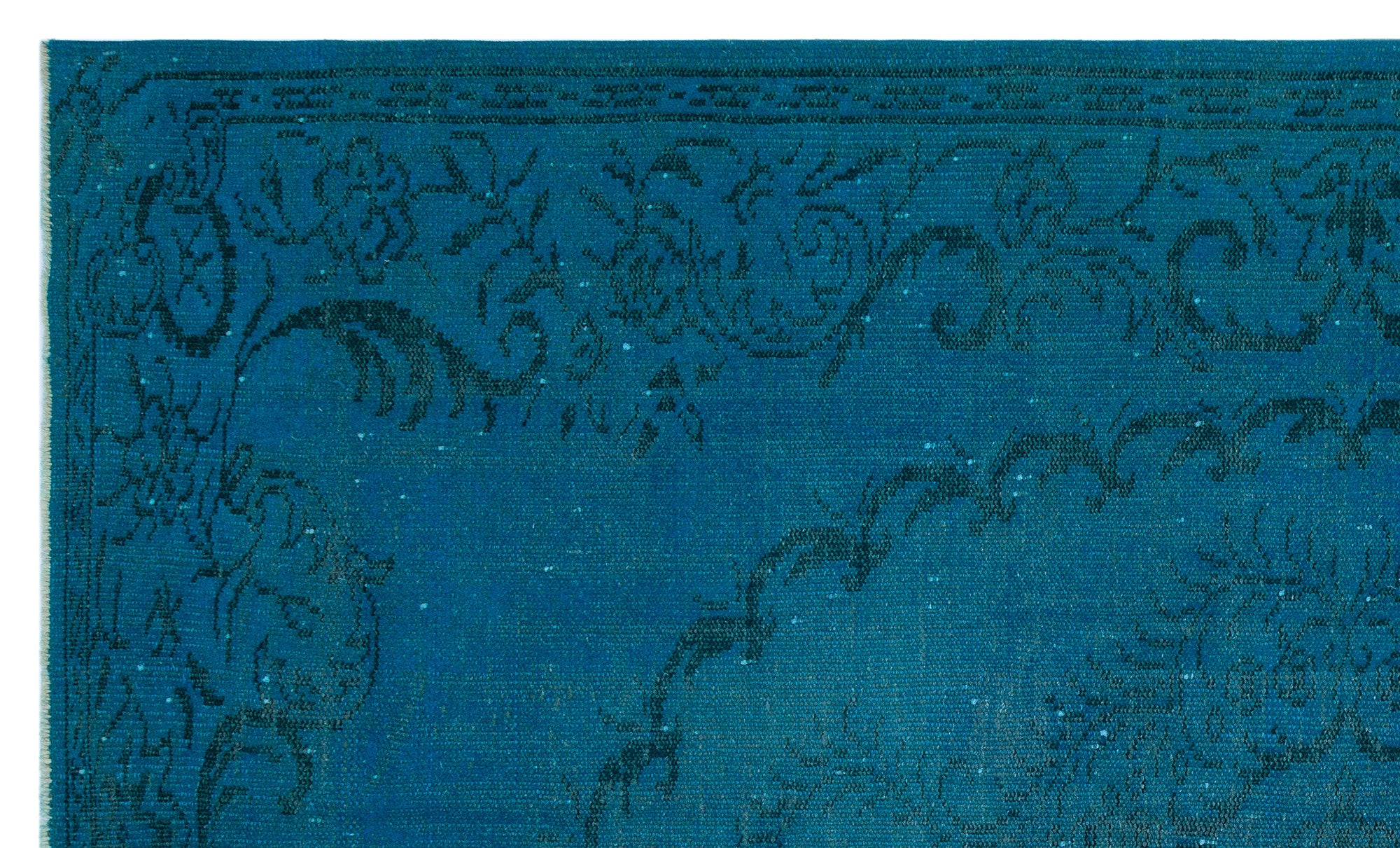 Turquoise Over Dyed Vintage Rug 5'4'' x 8'11'' ft 163 x 271 cm