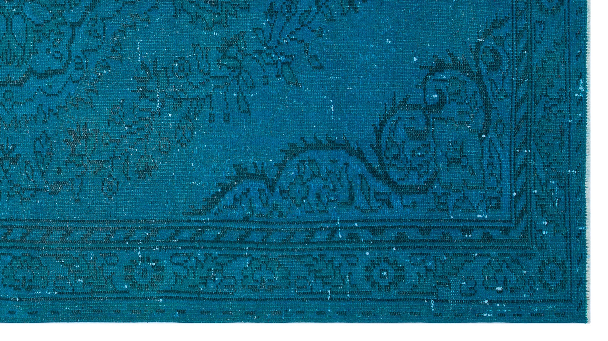 Turquoise Over Dyed Vintage Rug 4'8'' x 8'10'' ft 141 x 268 cm