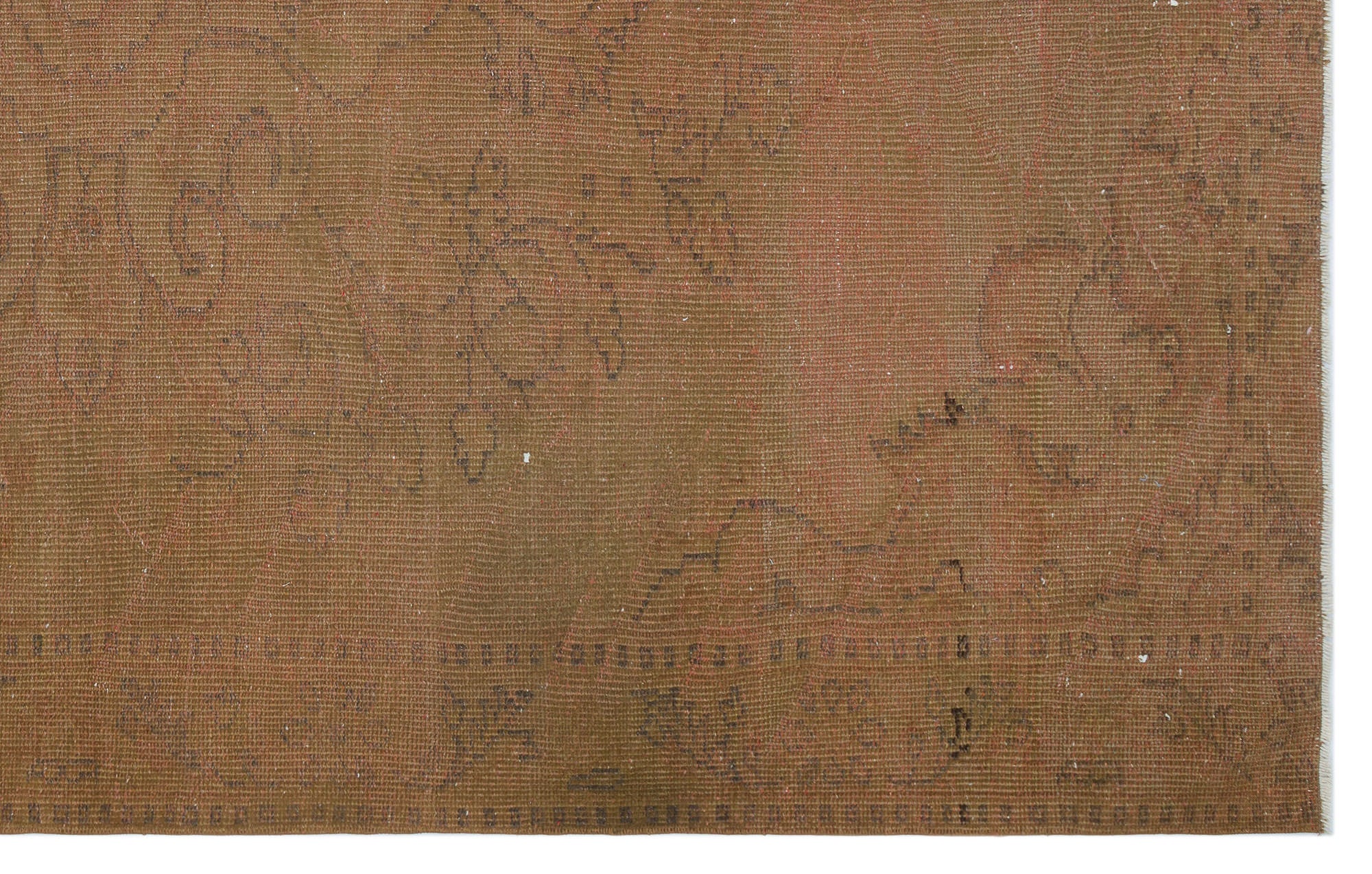 Brown Over Dyed Vintage Rug 5'9'' x 9'2'' ft 174 x 279 cm