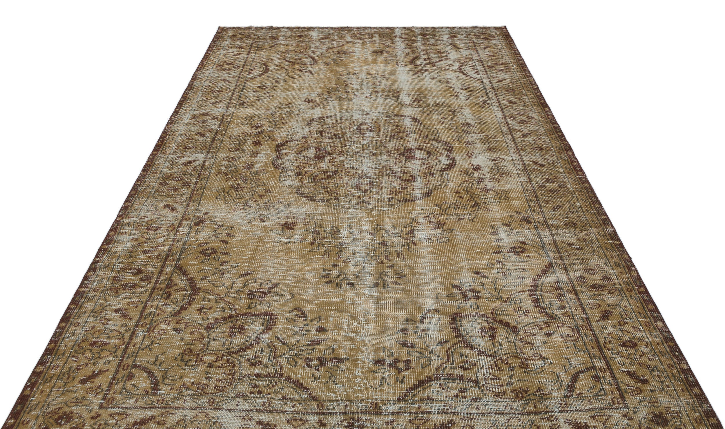Beige Over Dyed Vintage Rug 6'2'' x 9'6'' ft 187 x 290 cm