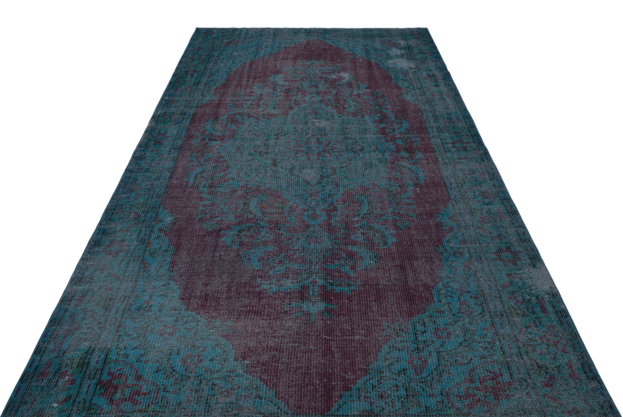 Retro Over Dyed Vintage Rug 5'6'' x 9'8'' ft 168 x 295 cm