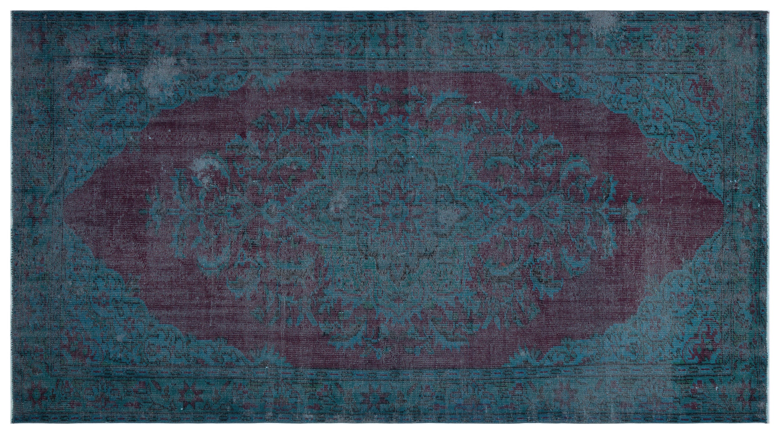 Retro Over Dyed Vintage Rug 5'6'' x 9'8'' ft 168 x 295 cm
