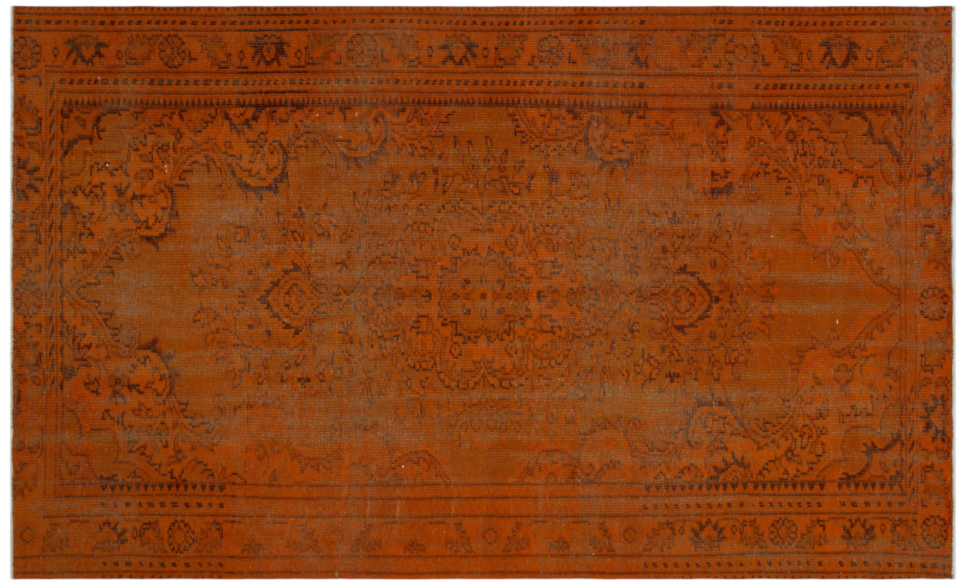 Traditional Design Bronze Over Dyed Vintage Rug 5'8'' x 9'2'' ft 172 x 280 cm
