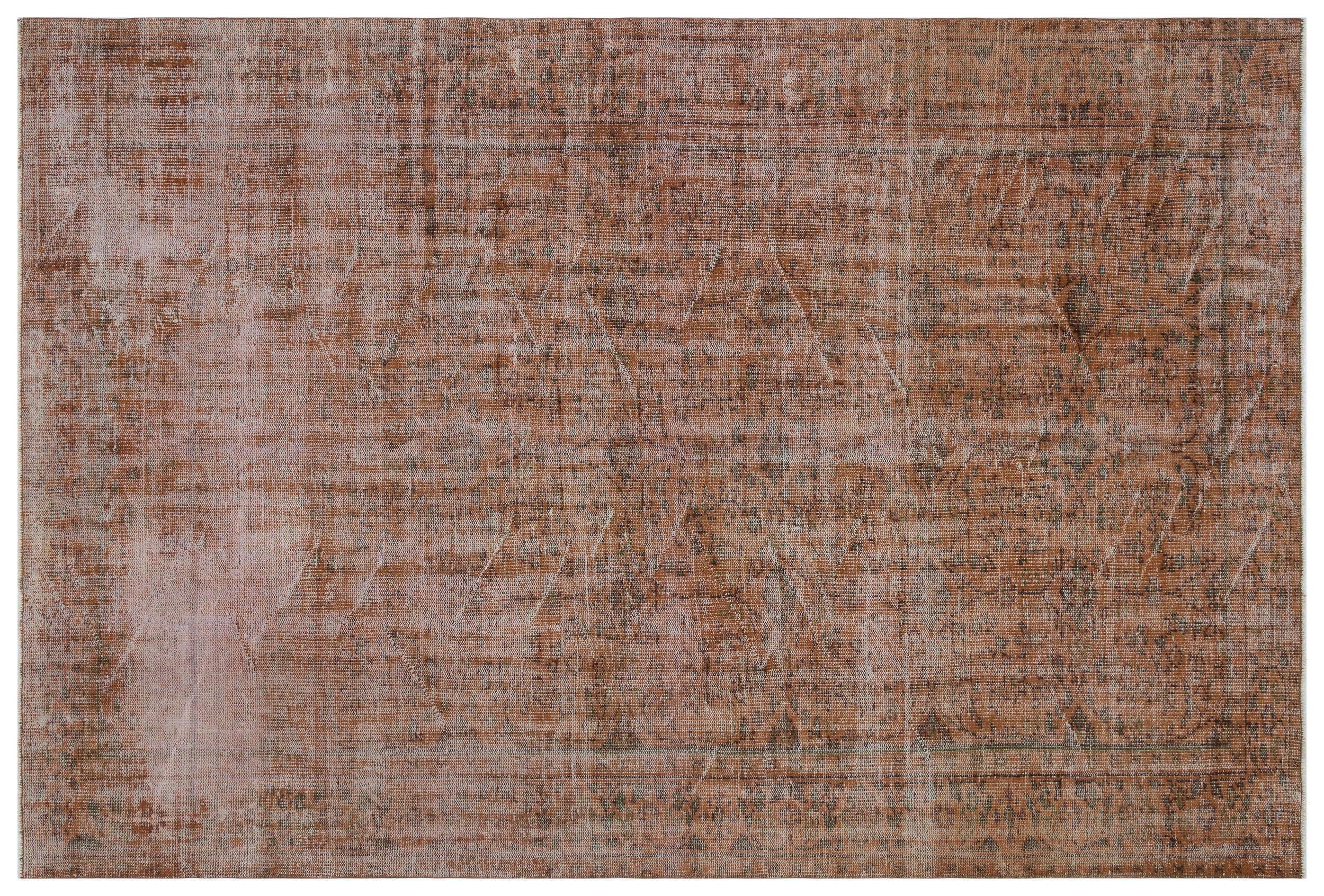 Brown Over Dyed Vintage Rug 6'8'' x 9'11'' ft 204 x 303 cm