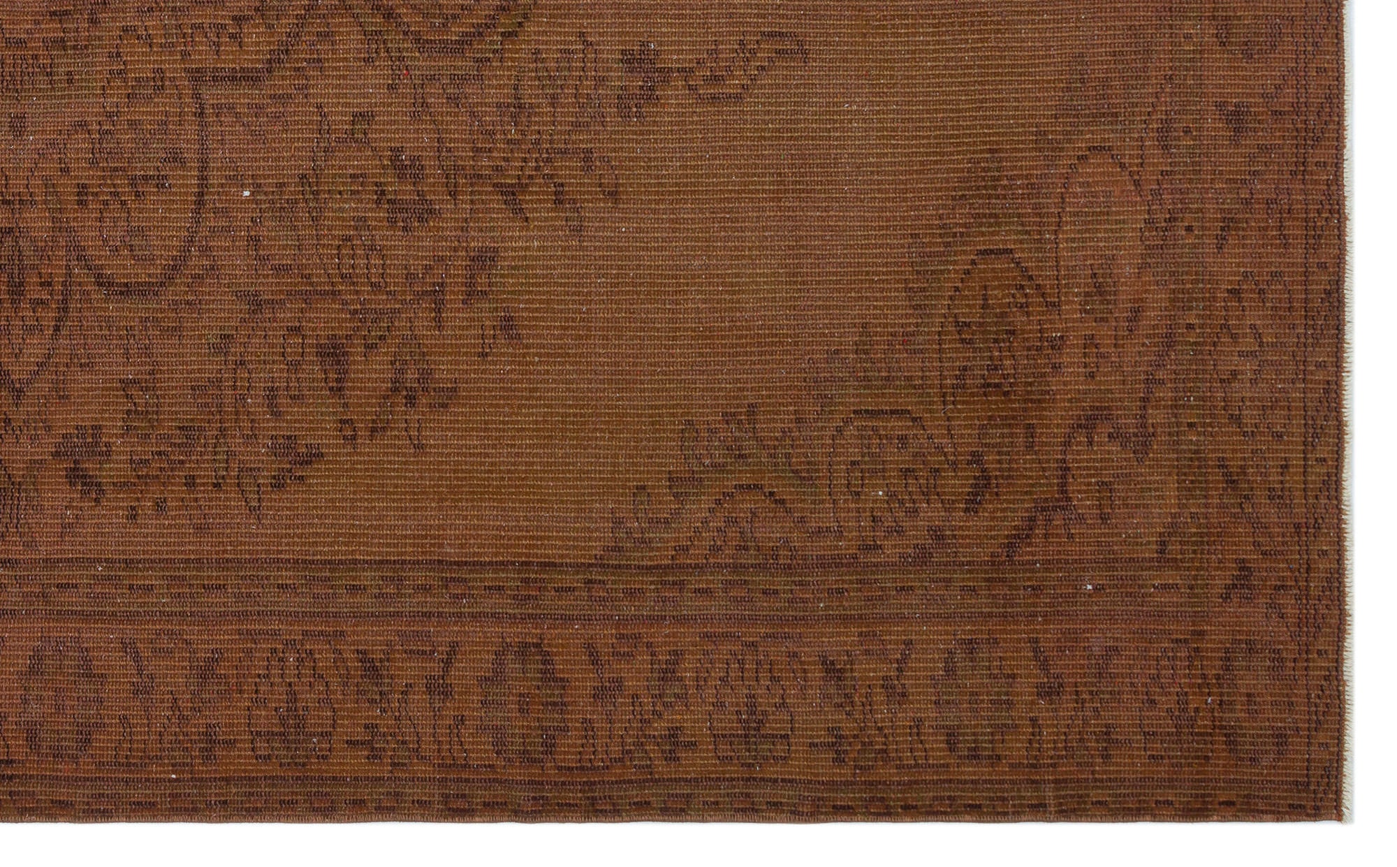 Brown Over Dyed Vintage Rug 5'1'' x 8'4'' ft 155 x 254 cm