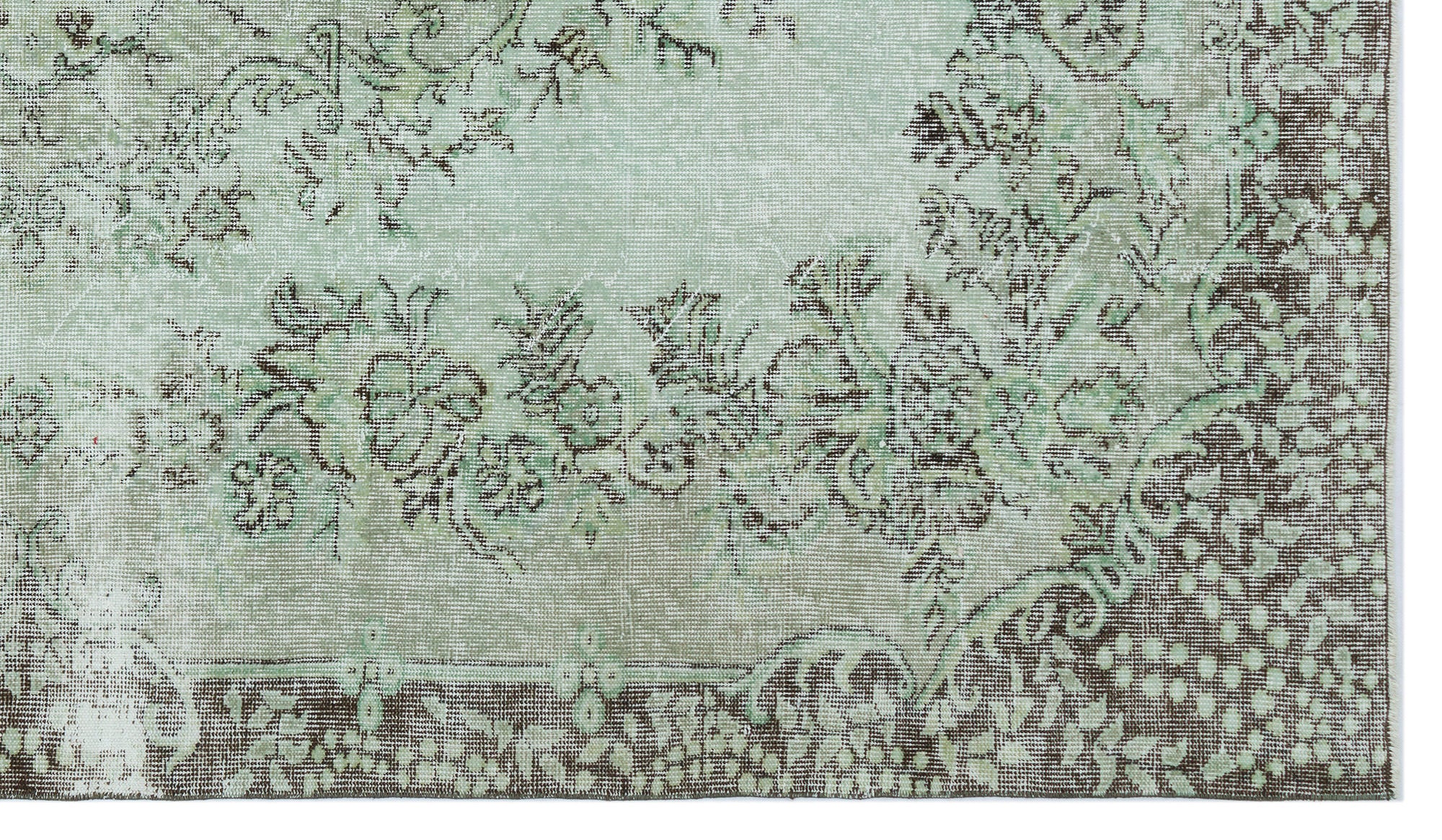 Green Over Dyed Vintage Rug 5'6'' x 9'7'' ft 167 x 292 cm