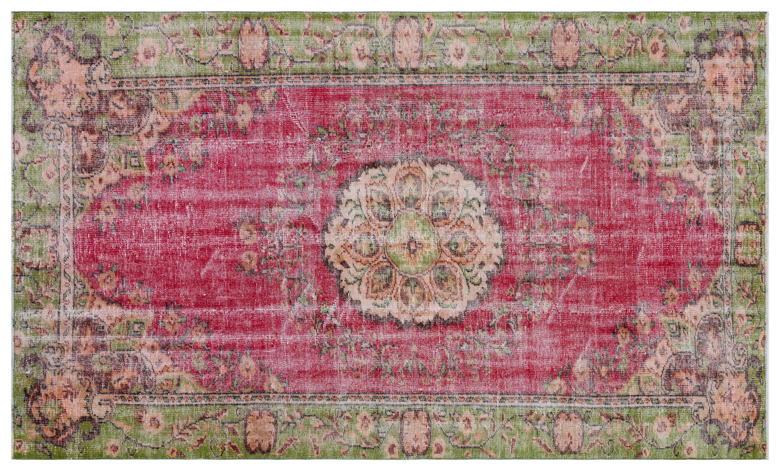 Retro Over Dyed Vintage Rug 5'9'' x 9'6'' ft 175 x 289 cm