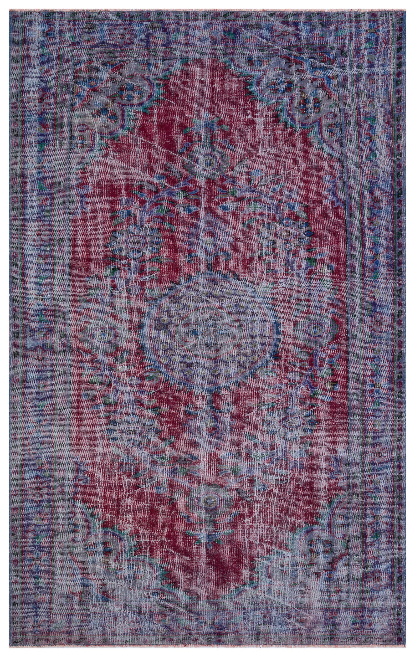 Retro Over Dyed Vintage Rug 5'11'' x 9'5'' ft 181 x 287 cm