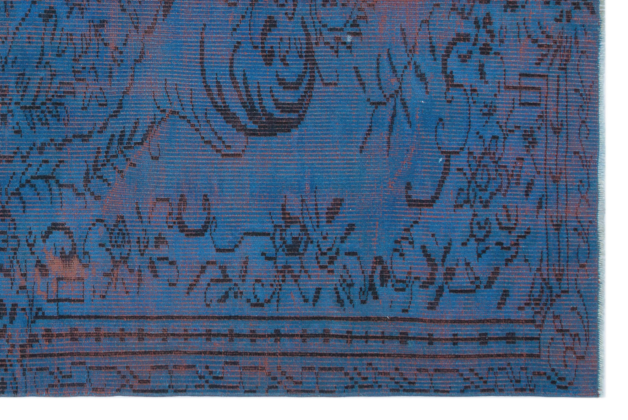 Blue Over Dyed Vintage Rug 5'3'' x 8'0'' ft 161 x 244 cm