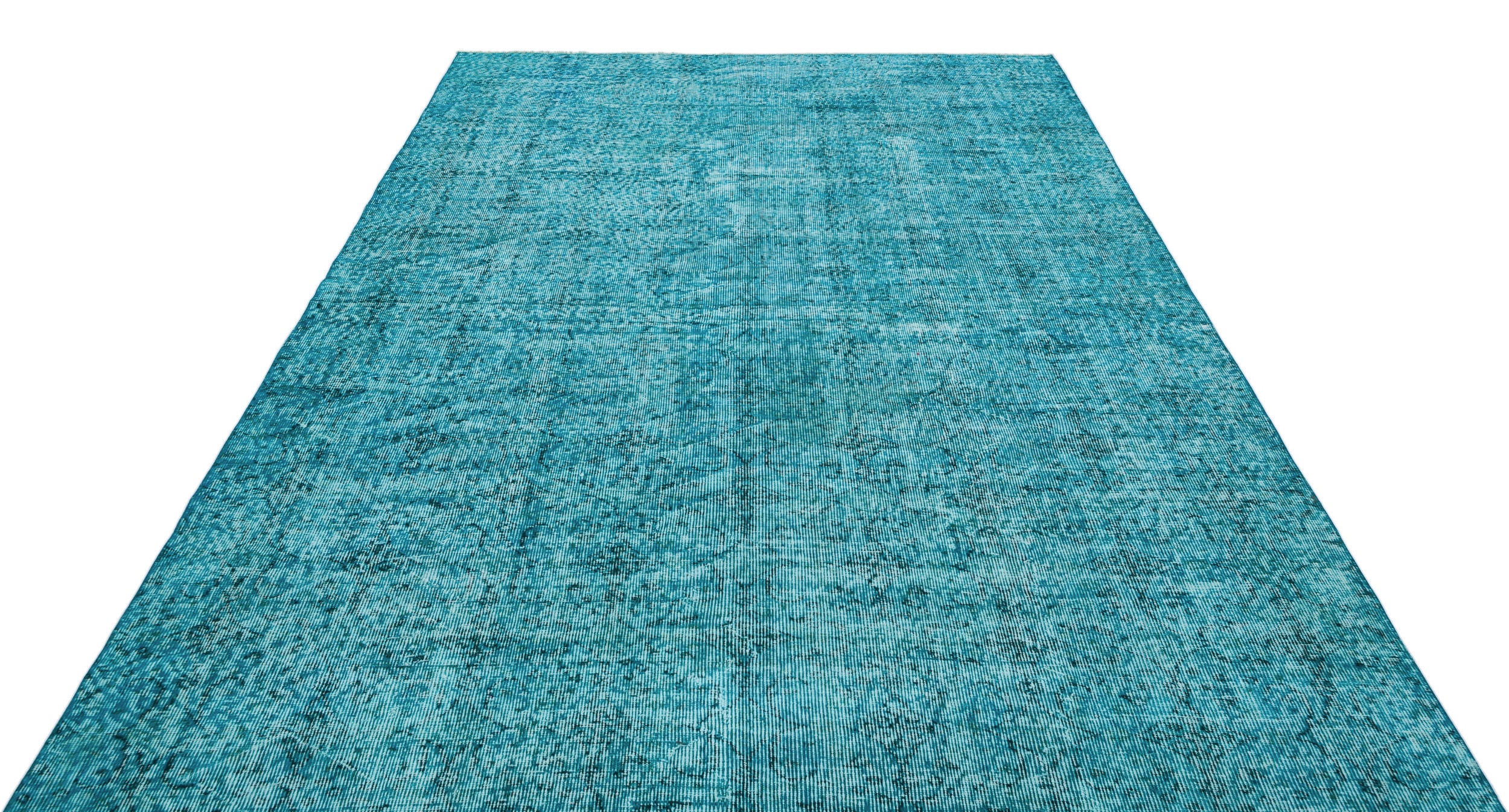 Turquoise Over Dyed Vintage Rug 6'9'' x 9'6'' ft 205 x 290 cm