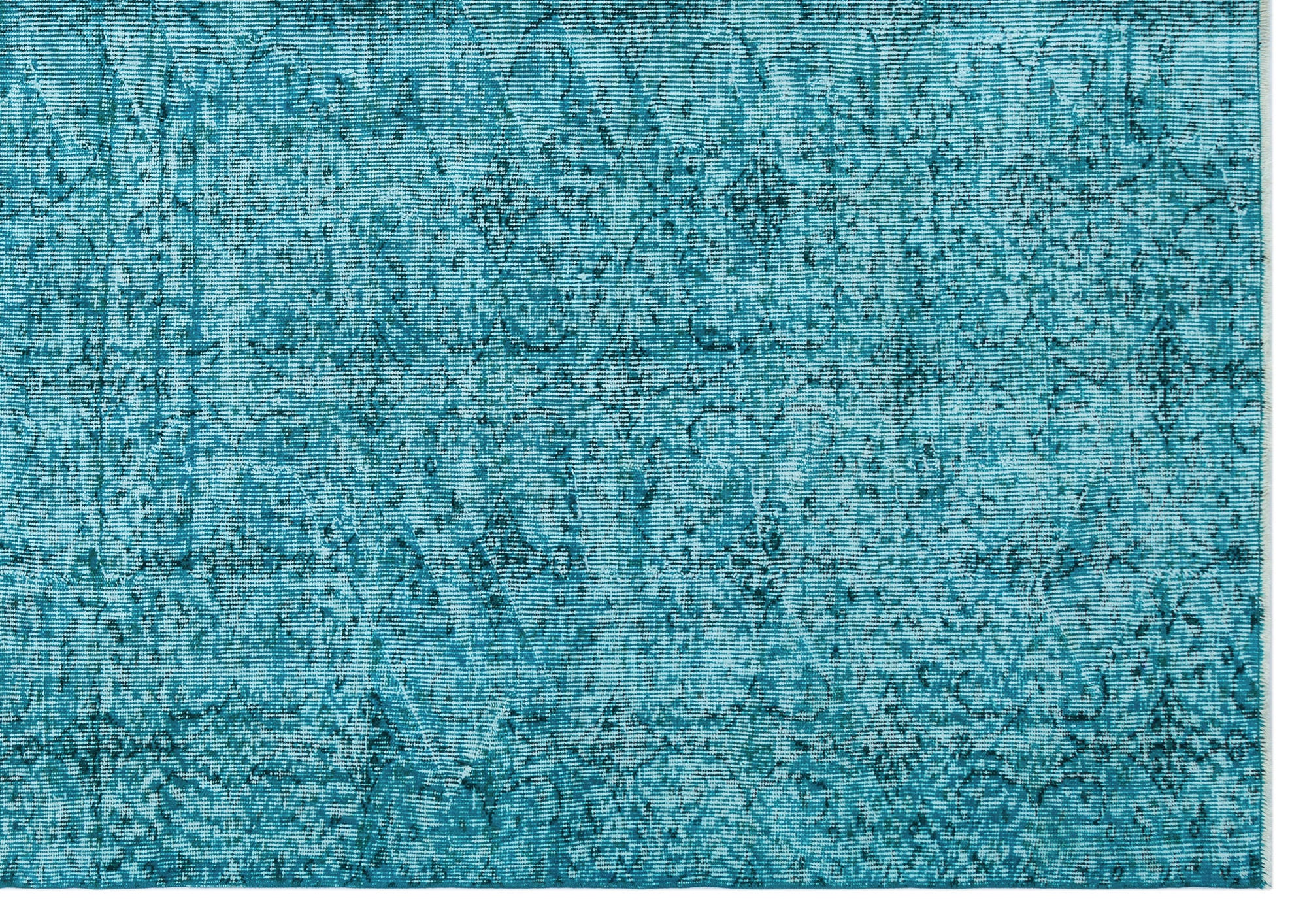 Turquoise Over Dyed Vintage Rug 6'9'' x 9'6'' ft 205 x 290 cm