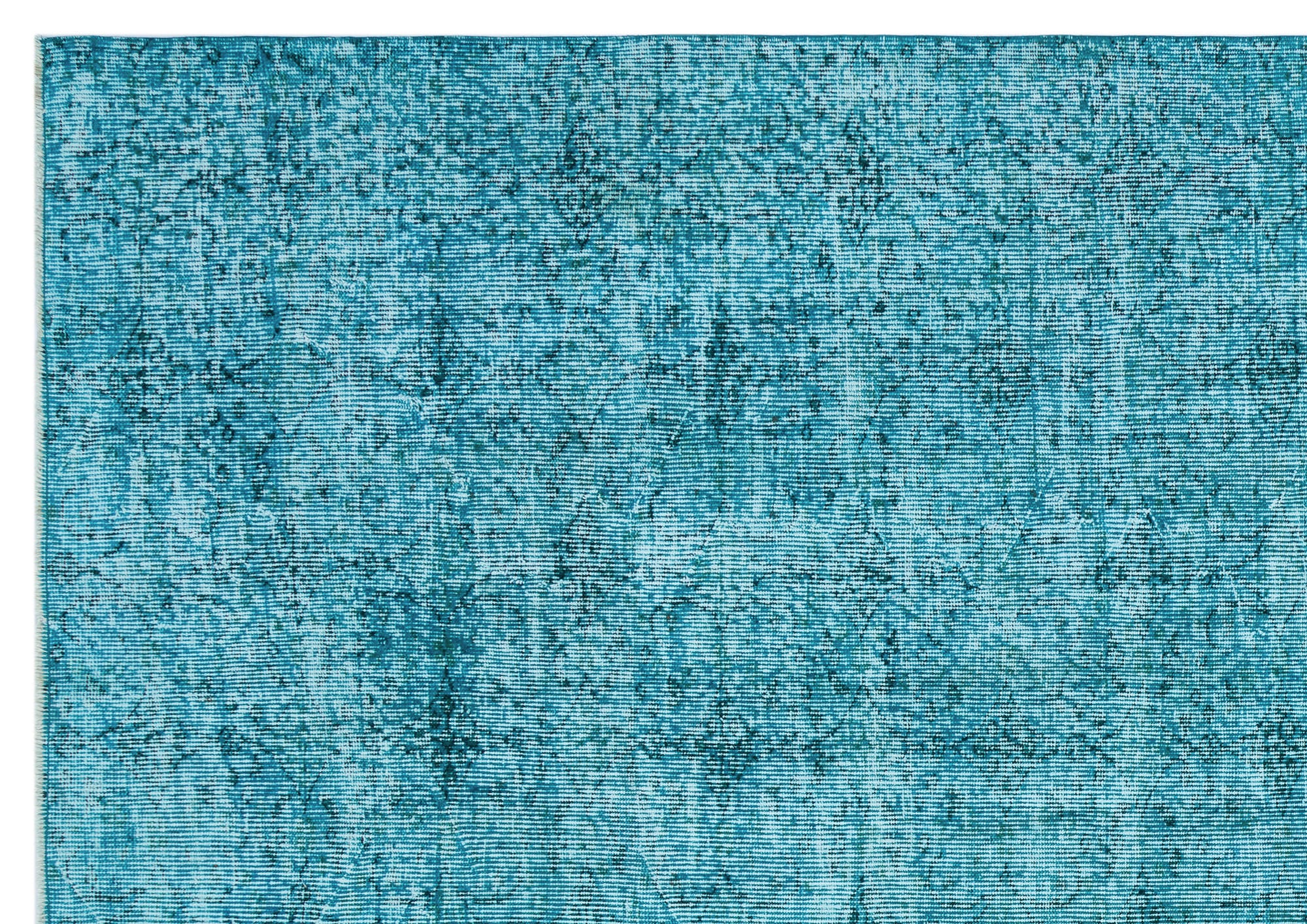Turquoise Over Dyed Vintage Rug 6'9'' x 9'6'' ft 205 x 290 cm
