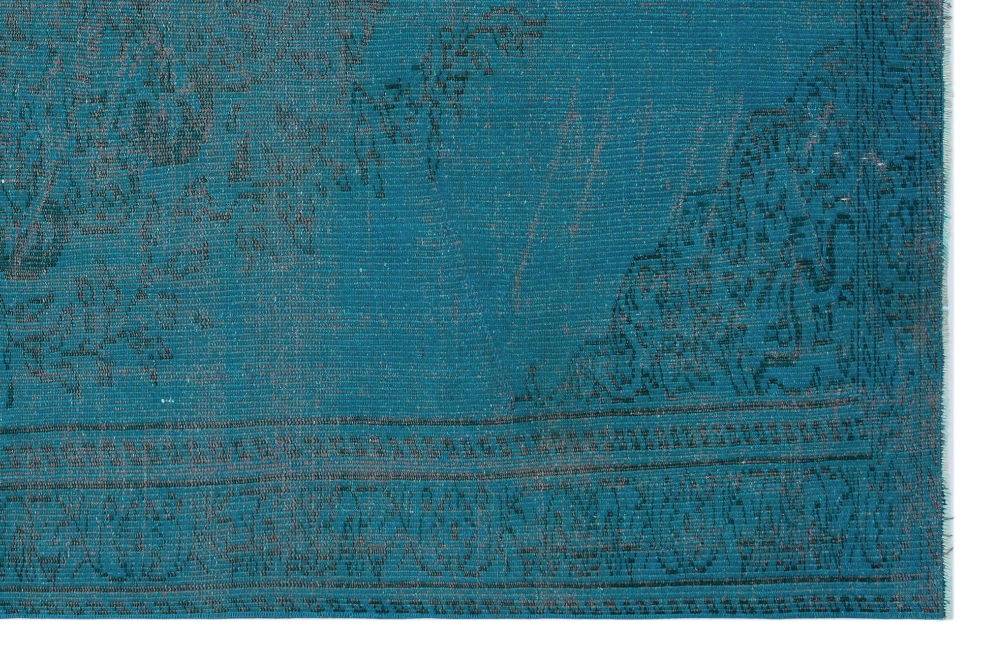 Turquoise Over Dyed Vintage Rug 5'8'' x 8'8'' ft 173 x 264 cm