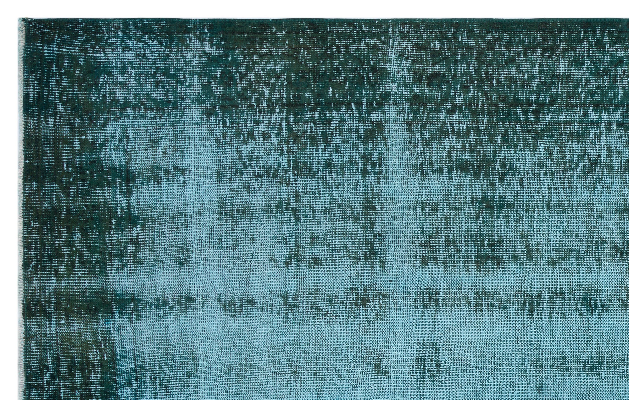 Turquoise Over Dyed Vintage Rug 5'7'' x 8'12'' ft 171 x 274 cm