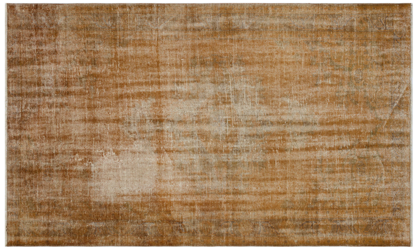 Tan Brown Over Dyed Vintage Rug 5'1'' x 8'7'' ft 155 x 261 cm