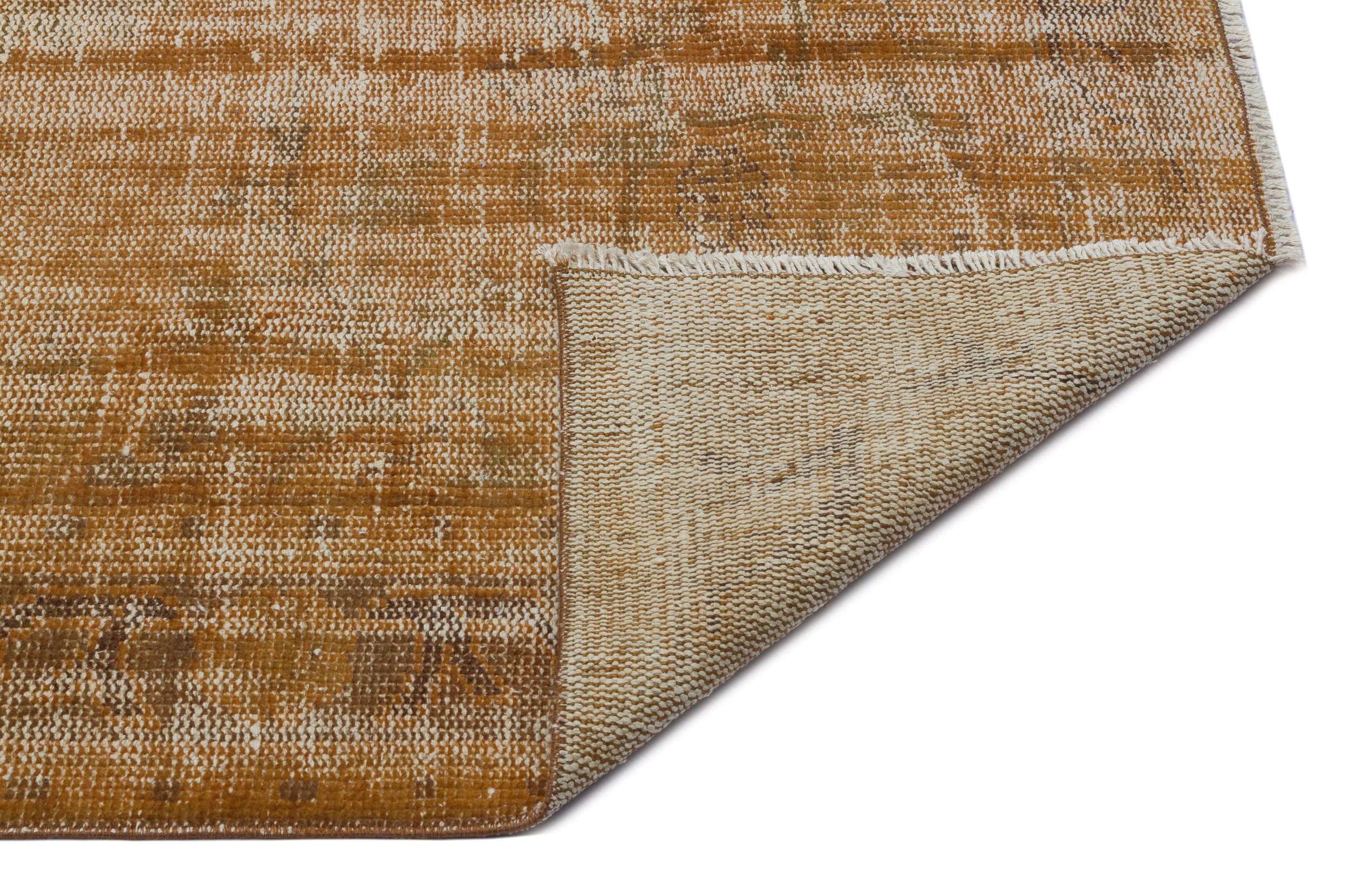 Brown Over Dyed Vintage Rug 5'1'' x 8'7'' ft 155 x 261 cm