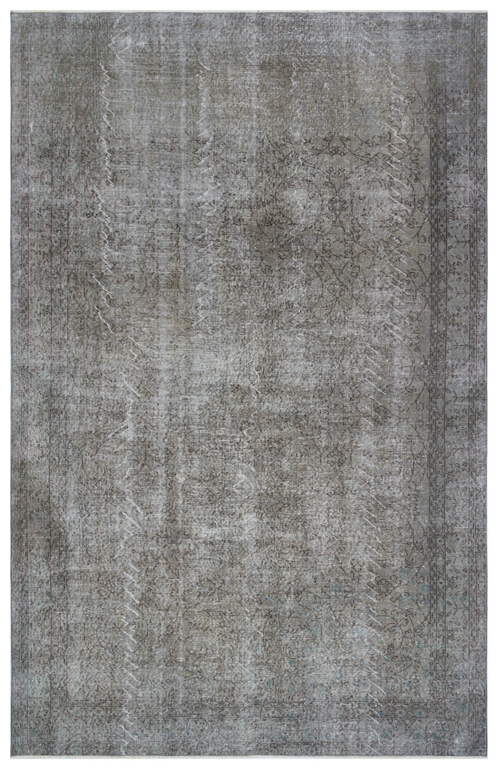 Gray Over Dyed Vintage Rug 6'9'' x 10'6'' ft 205 x 320 cm